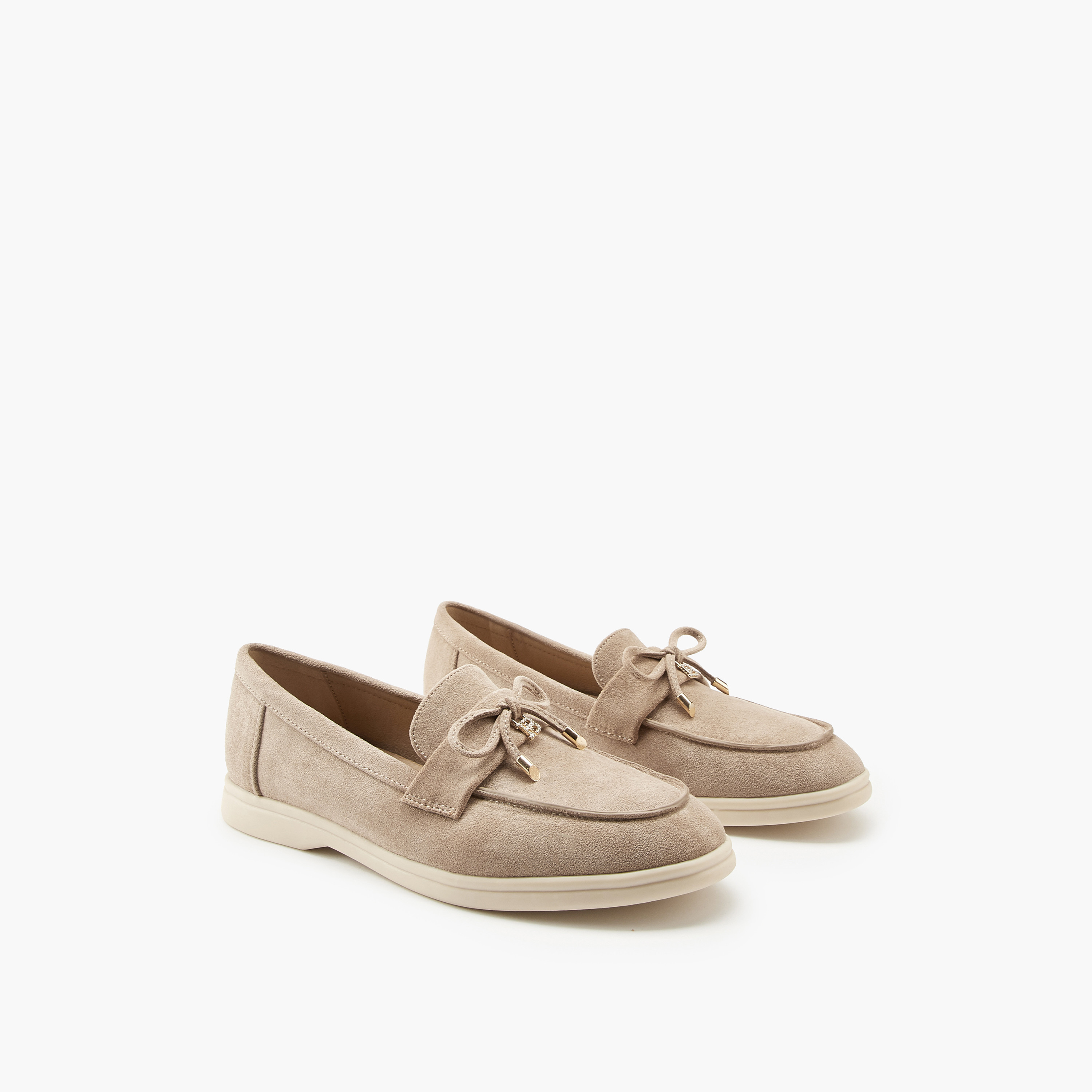 حذاء سهل الارتداء سادة بزينة فيونكة من فلورا بيلا-women-shoes-loafersandmoccasins-image-1