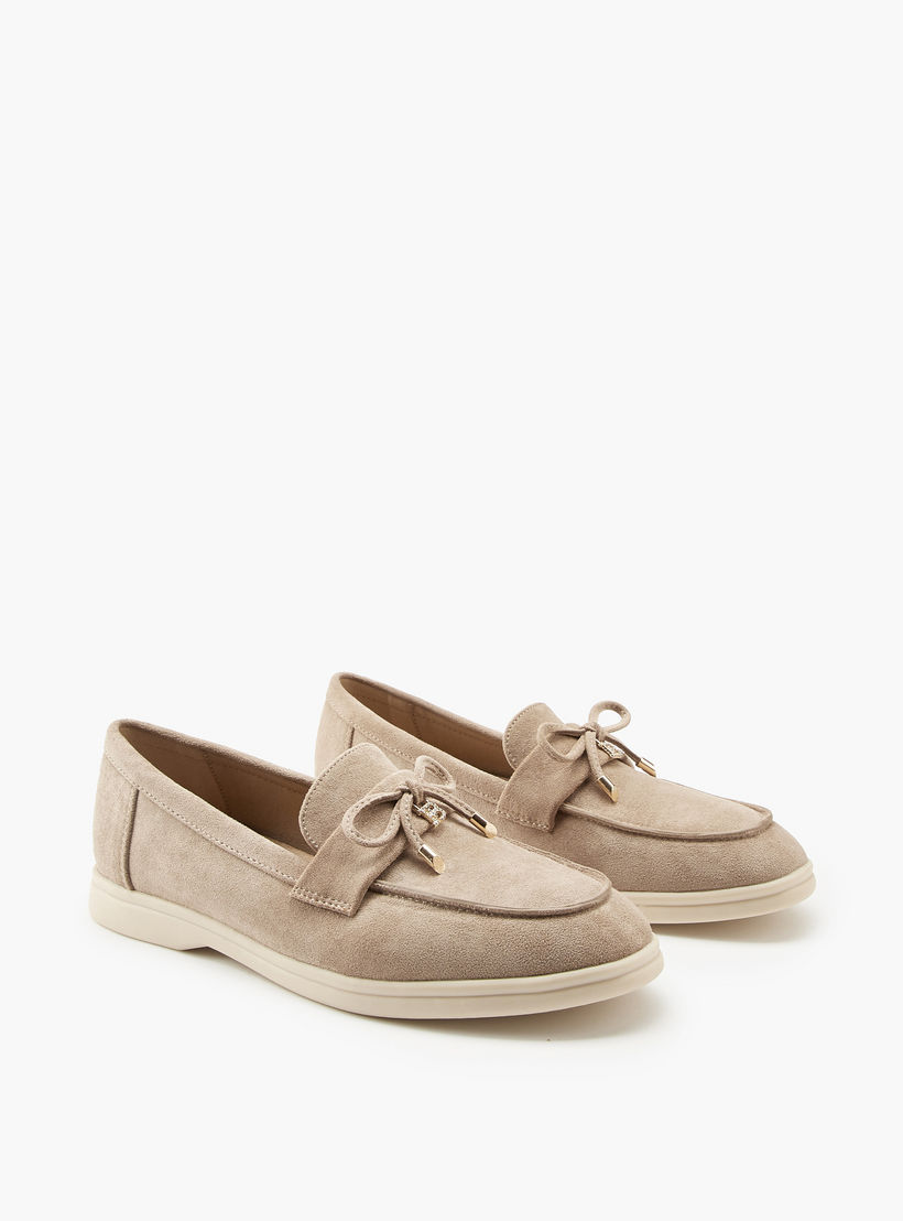 Flora Bella Solid Bow Accent Slip-On Loafers-women-shoes-loafersandmoccasins-image-1