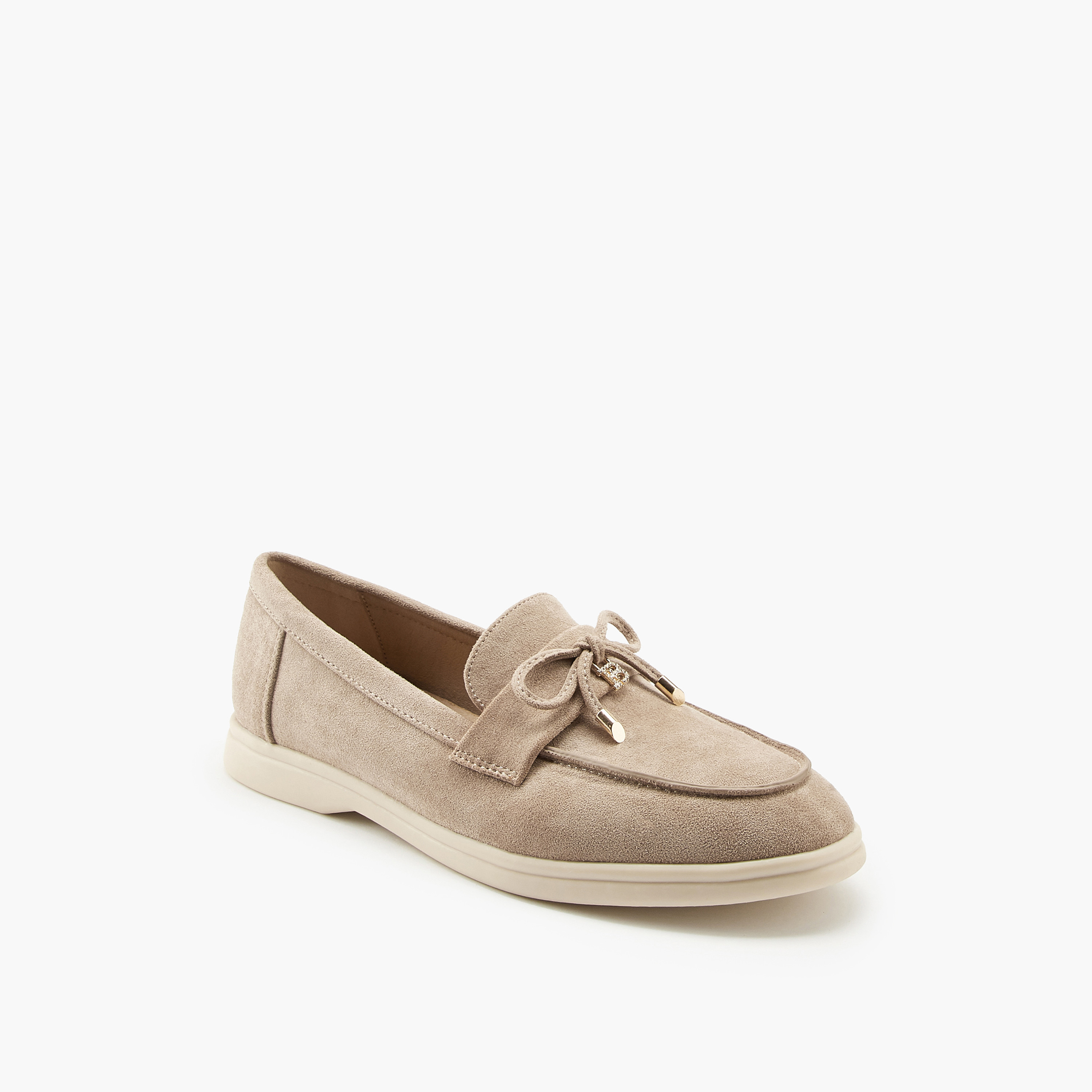 حذاء سهل الارتداء سادة بزينة فيونكة من فلورا بيلا-women-shoes-loafersandmoccasins-image-2
