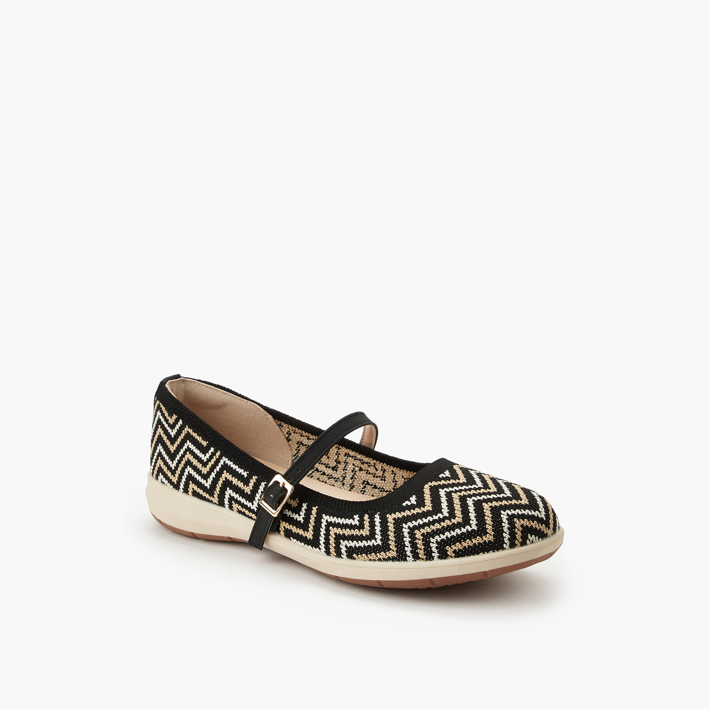 Le Confort Women Chevron Textured Ballerina Shoes-women-shoes-ballerinas-image-3