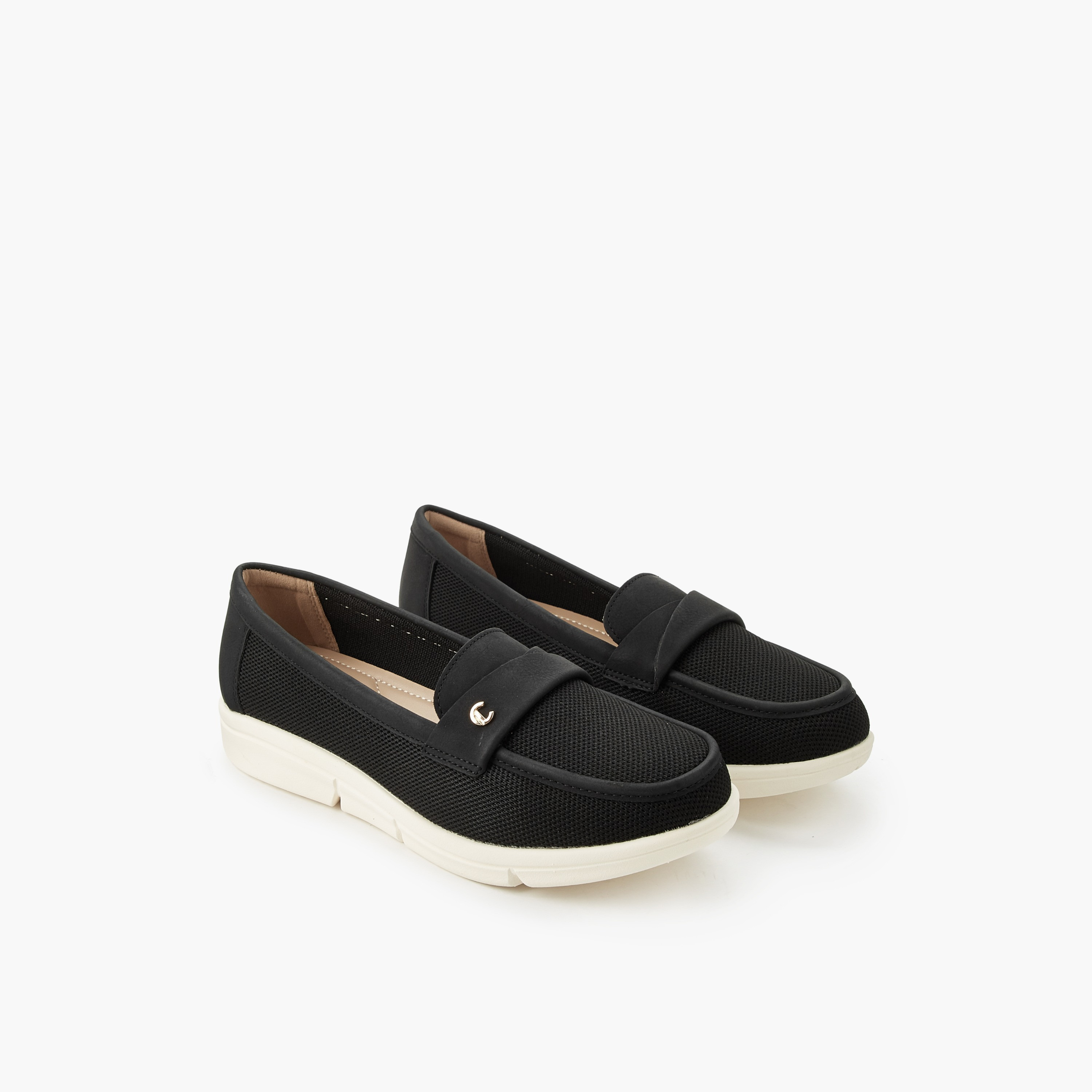 حذاء خفيف سهل الارتداء بارز الملمس للنساء من لو كونفورت-women-shoes-flats-loafers-image-1