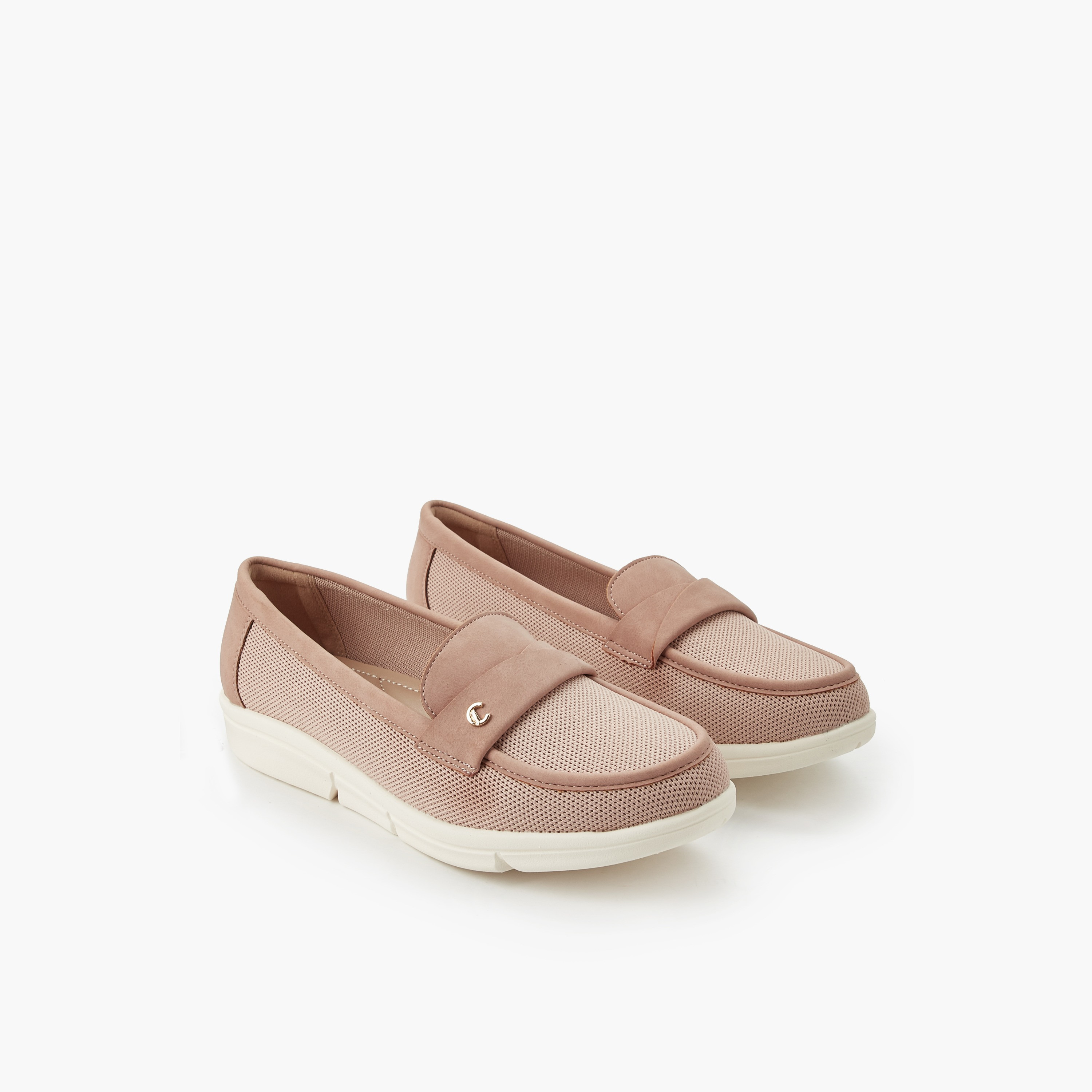 حذاء خفيف سهل الارتداء بارز الملمس للنساء من لو كونفورت-women-shoes-flats-loafers-image-1