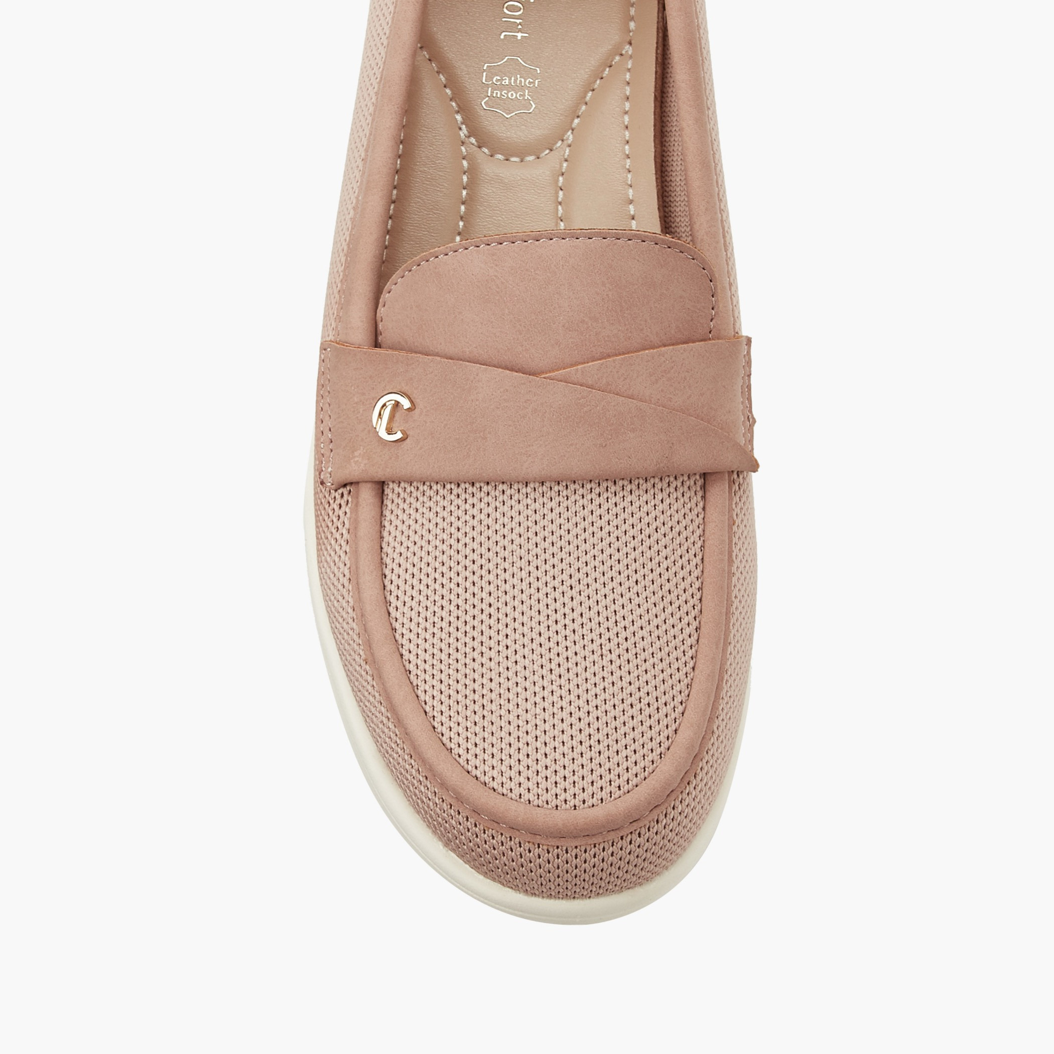 حذاء خفيف سهل الارتداء بارز الملمس للنساء من لو كونفورت-women-shoes-flats-loafers-image-4