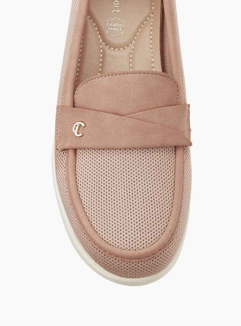 حذاء خفيف سهل الارتداء بارز الملمس للنساء من لو كونفورت-women-shoes-flats-loafers-image-4