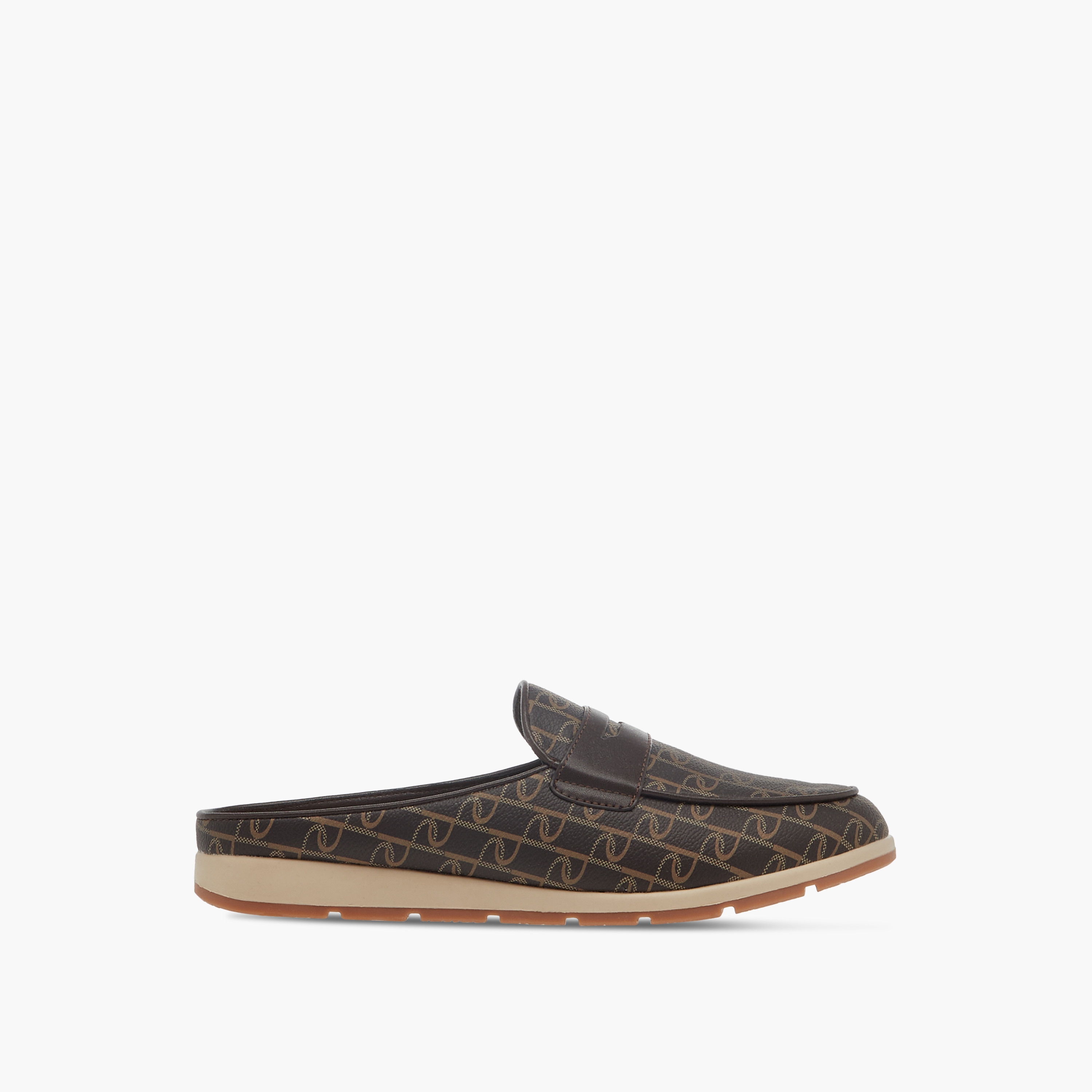 Paprika Monogram Print Slip-On Comfort Mules-women-shoes-flats-mules-image-3