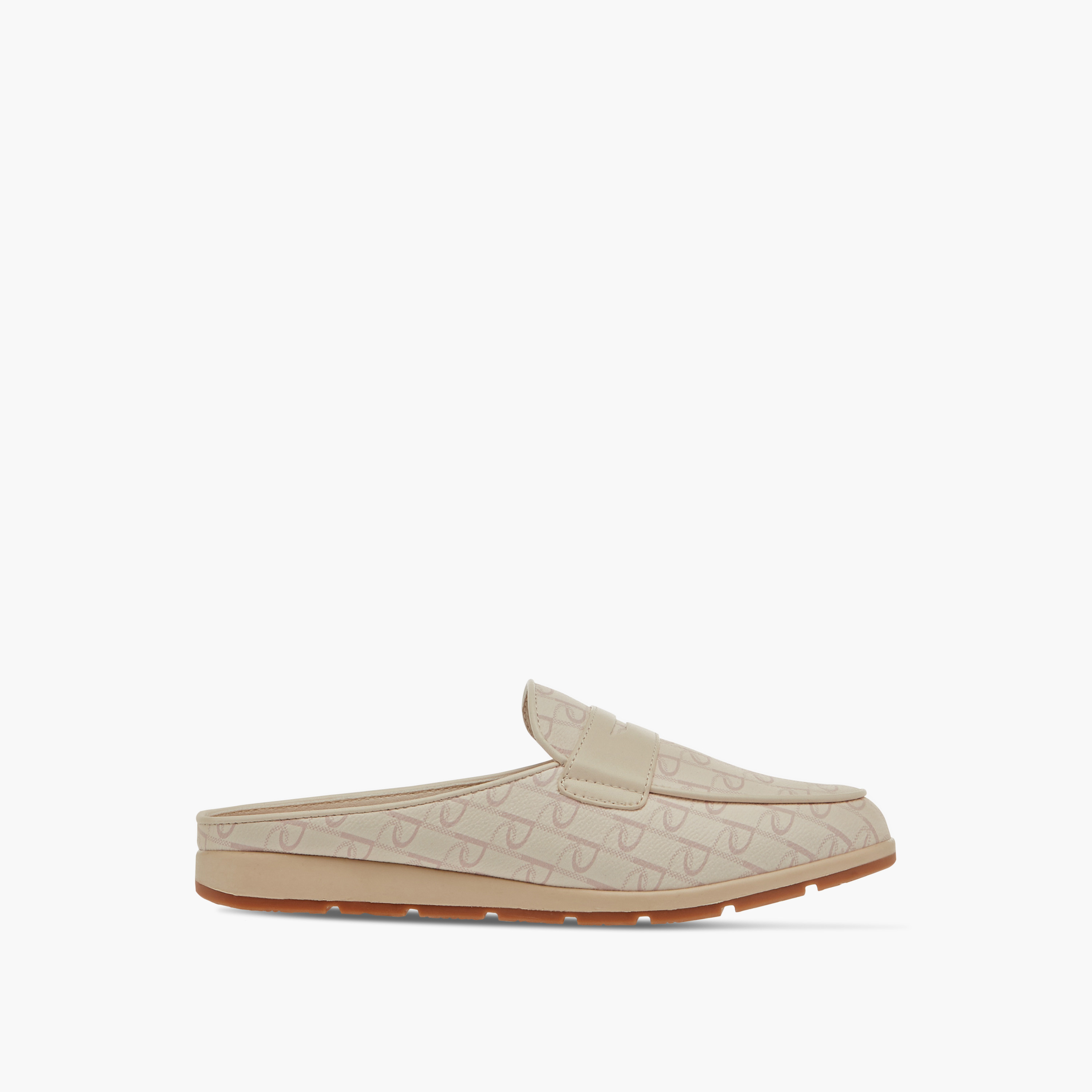 Paprika Monogram Print Slip-On Comfort Mules-women-shoes-flats-mules-image-3