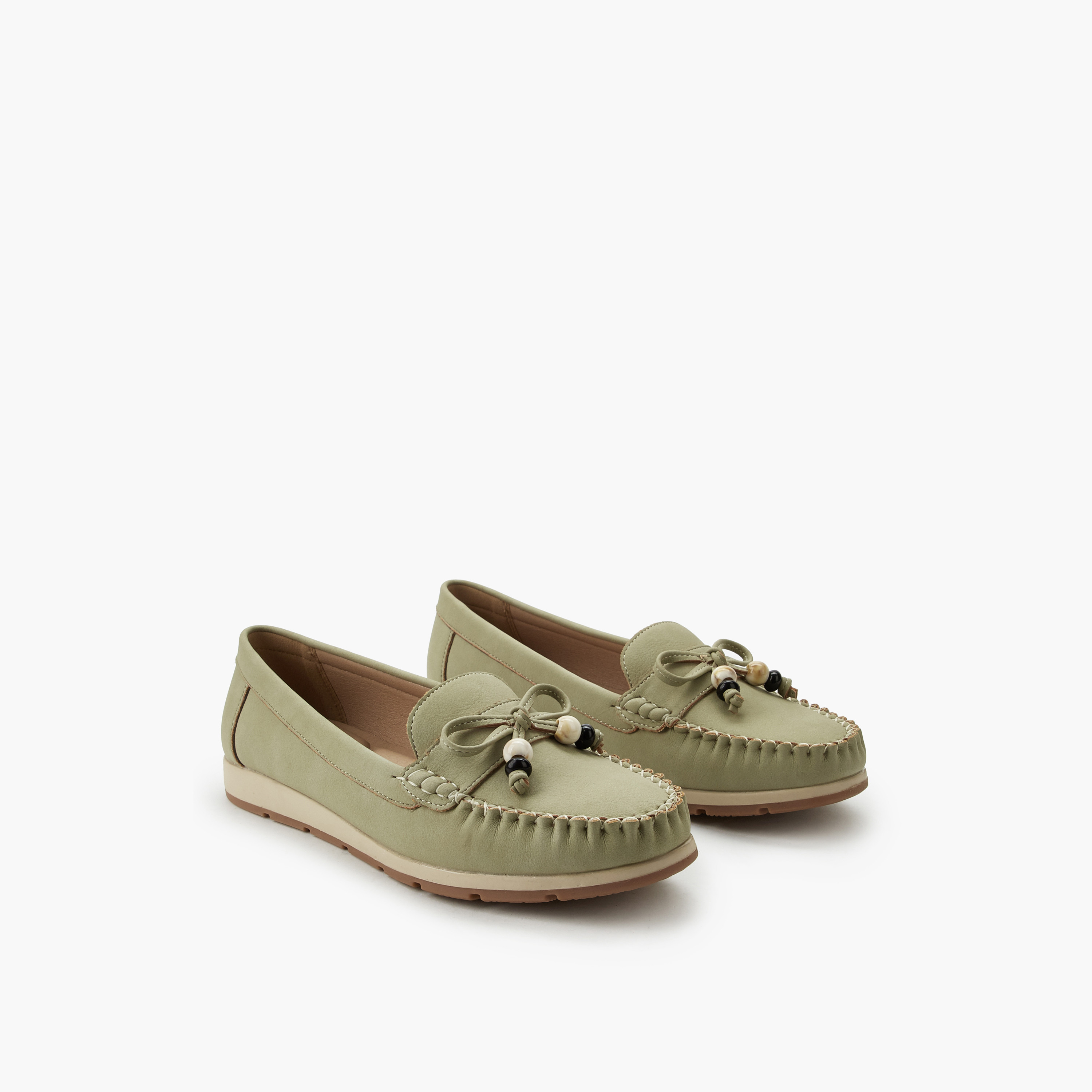 Le Confort Women Beaded Bow Moccasins-women-shoes-flats-loafers-image-1