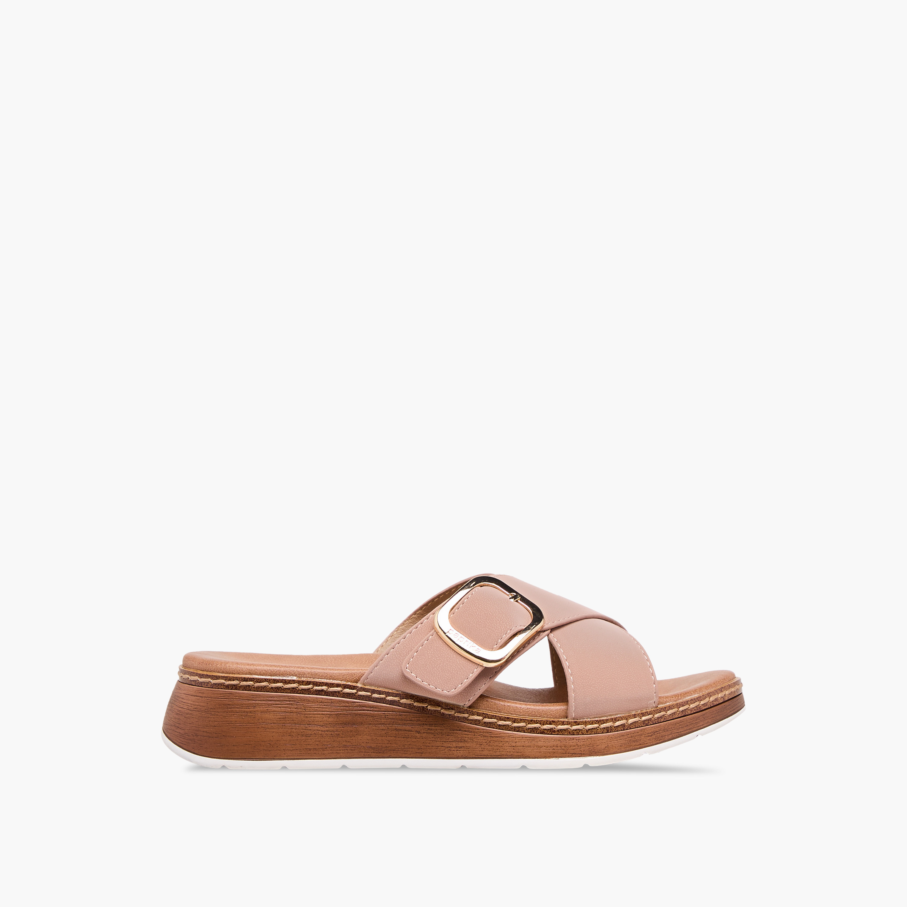 صندل سهل الارتداء بحزام متقاطع وزينة إبزيم من بابريكا-women-shoes-sandals-heeled-image-3
