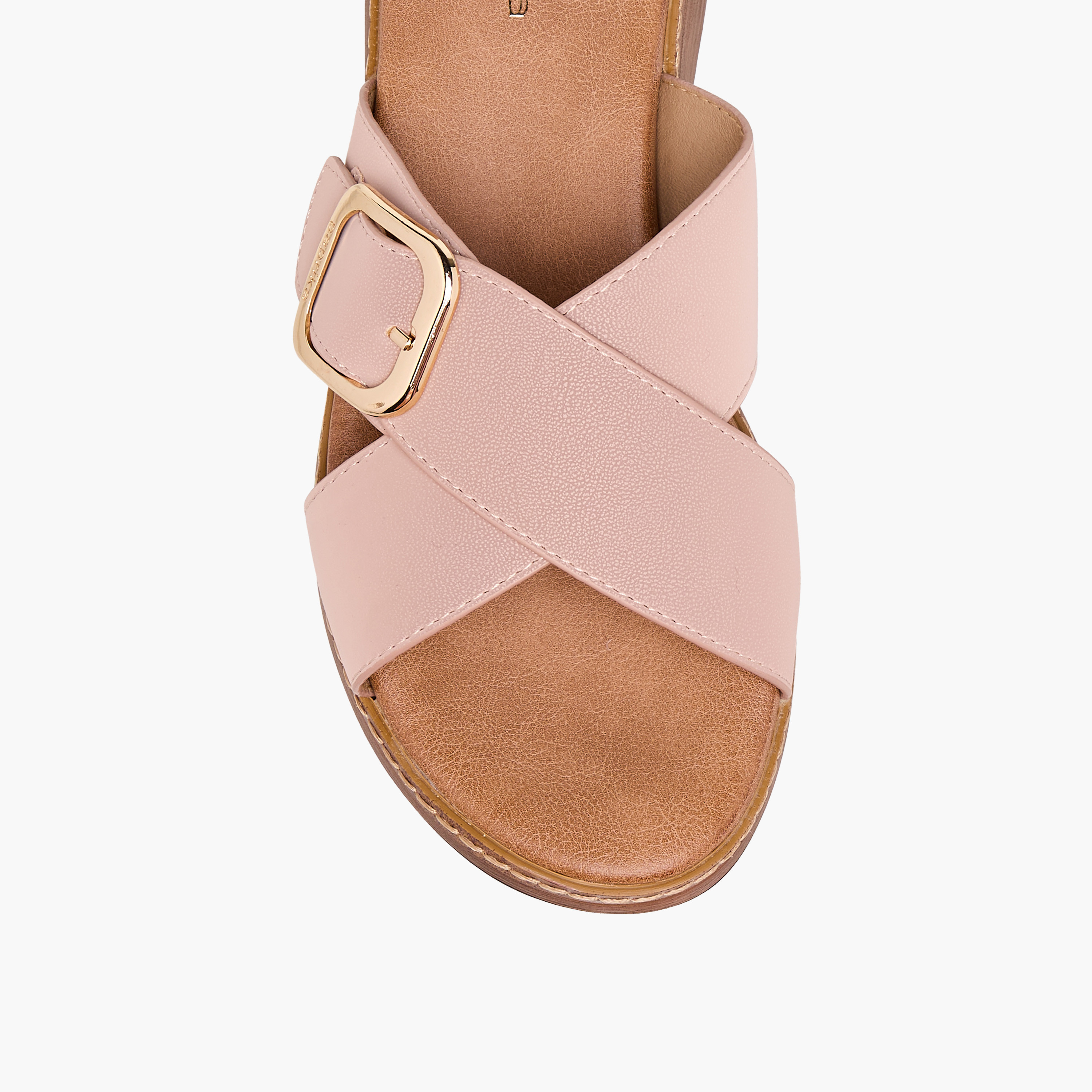 صندل سهل الارتداء بحزام متقاطع وزينة إبزيم من بابريكا-women-shoes-sandals-heeled-image-4