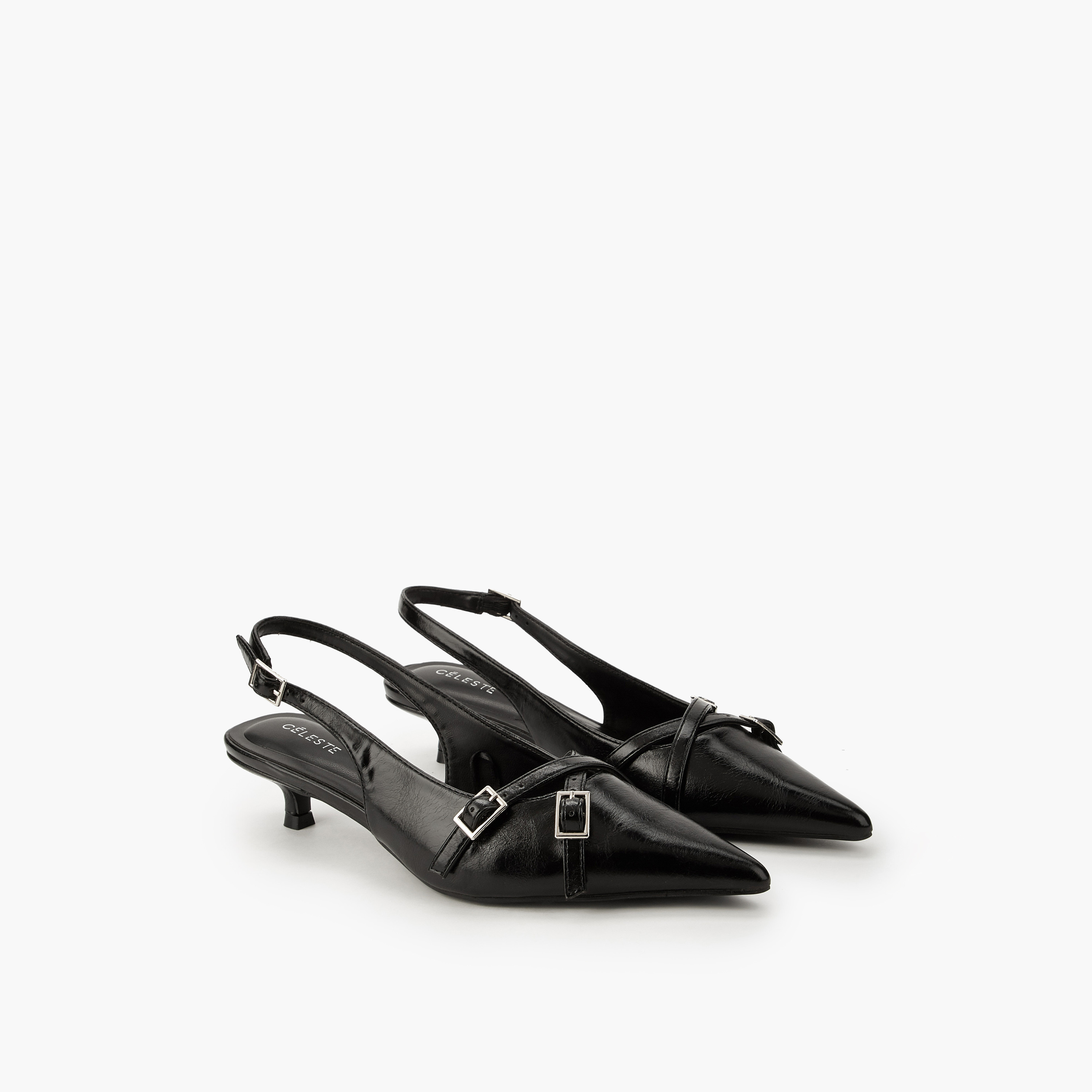 حذاء بكعب صغير وتفاصيل إبزيم للنساء من سيليست-women-shoes-heels-image-1