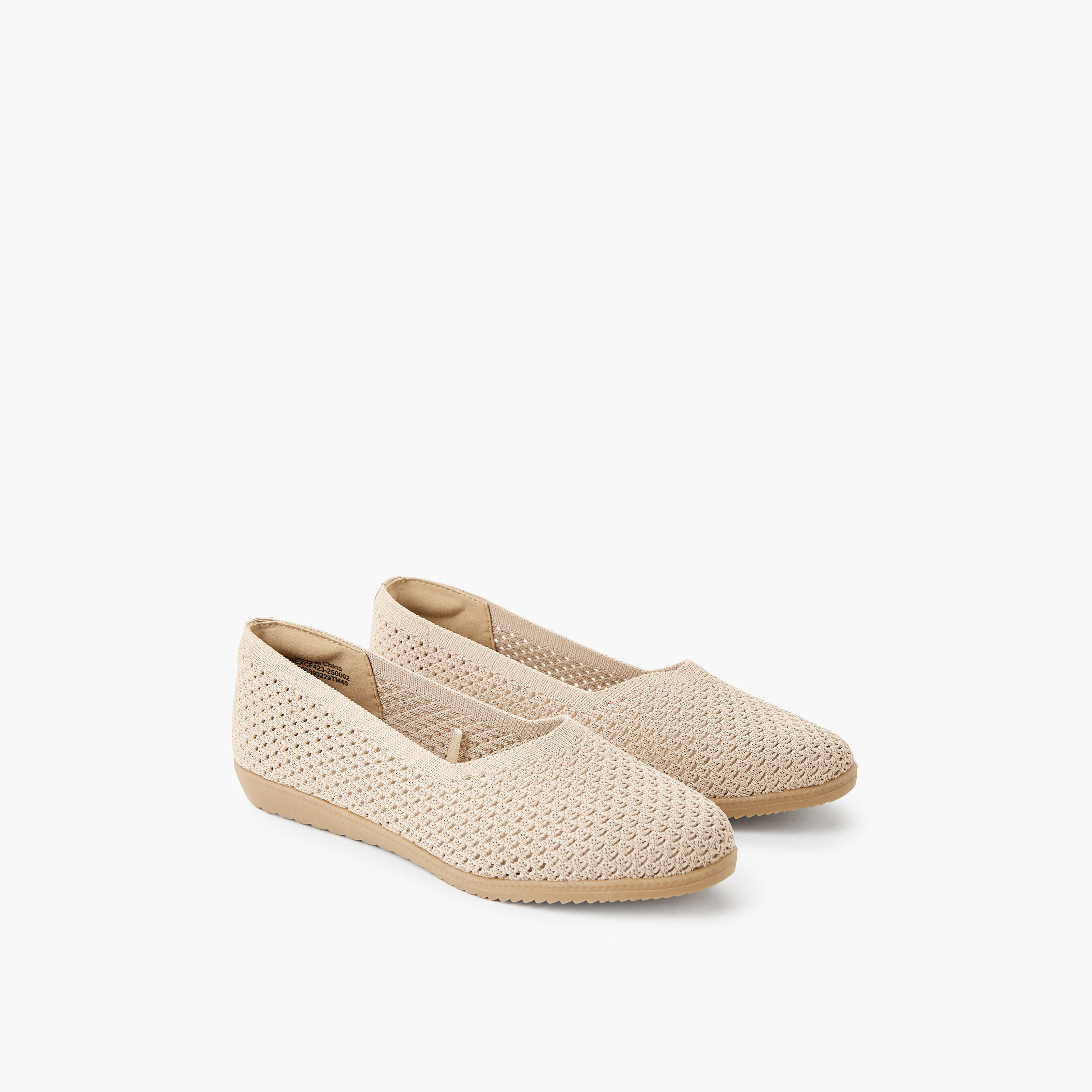 حذاء باليرينا بارز الملمس محبوك للنساء من فلورا بيلا-women-shoes-flats-ballerinas-image-1