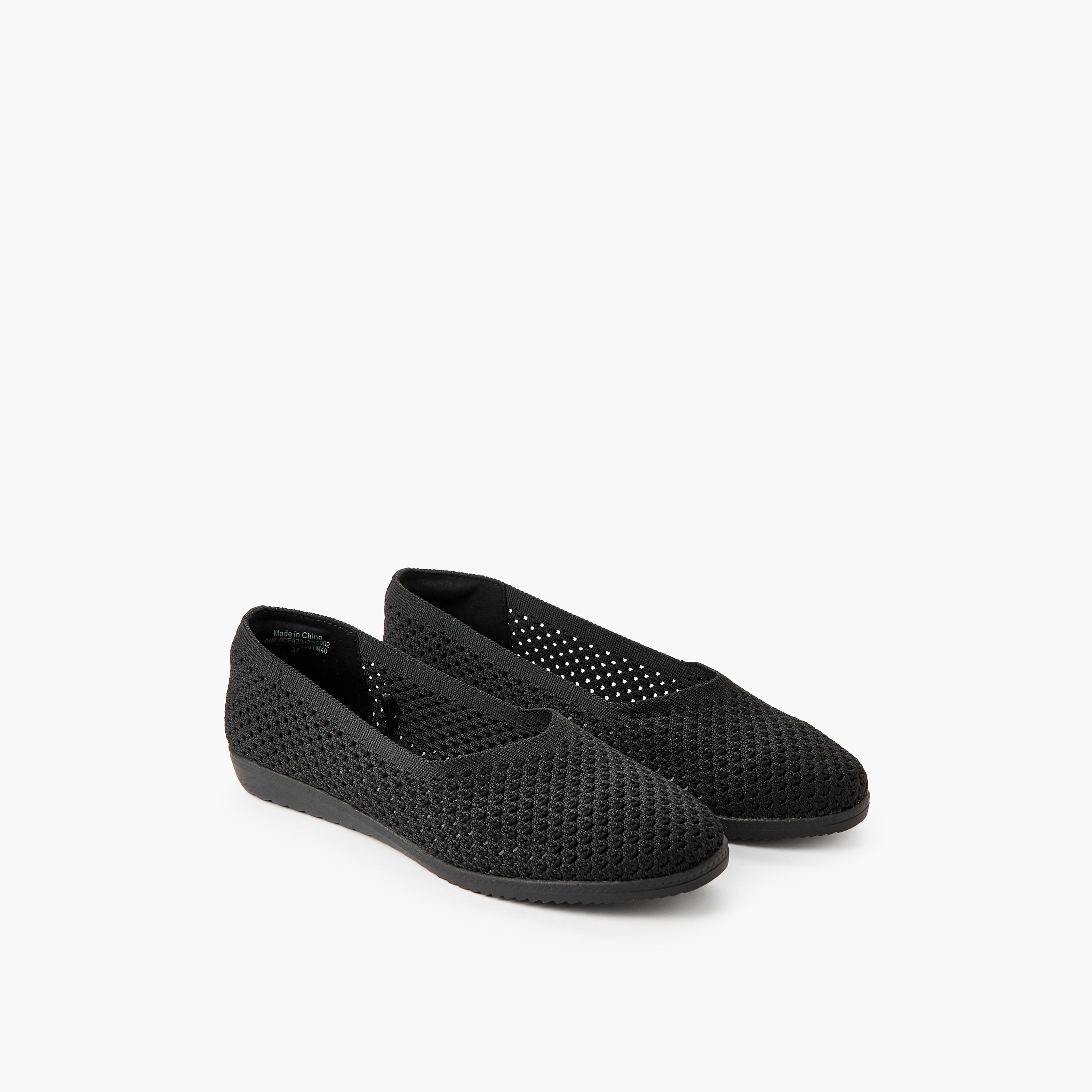 حذاء باليرينا بارز الملمس محبوك للنساء من فلورا بيلا-women-shoes-flats-ballerinas-image-1