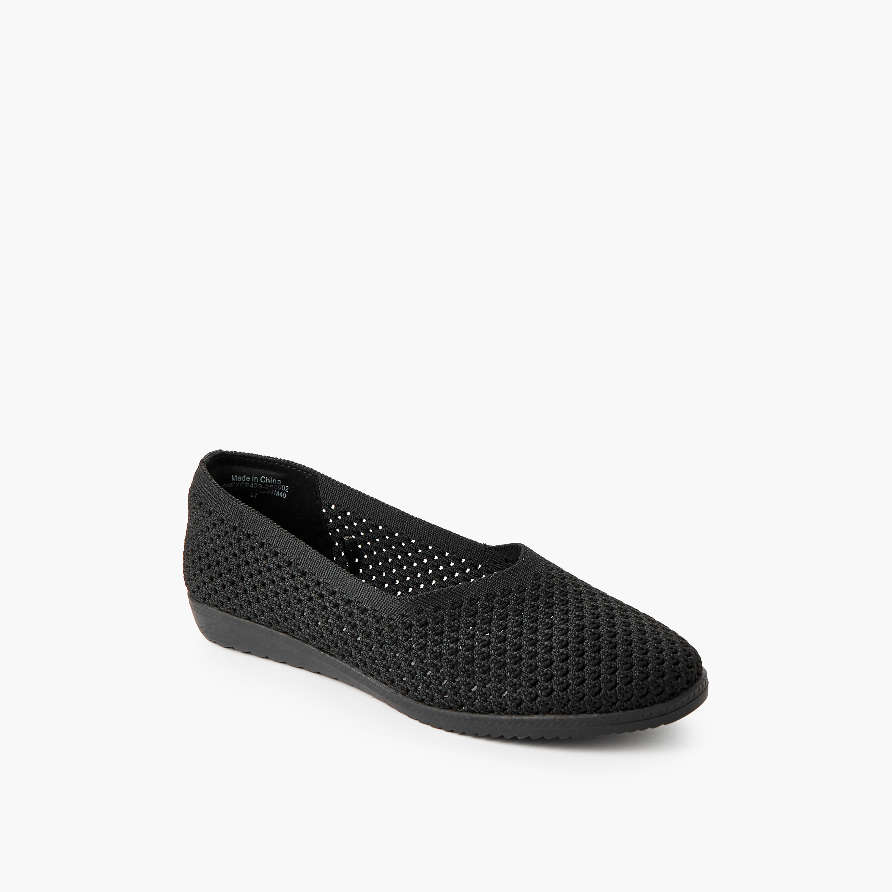 حذاء باليرينا بارز الملمس محبوك للنساء من فلورا بيلا-women-shoes-flats-ballerinas-image-2