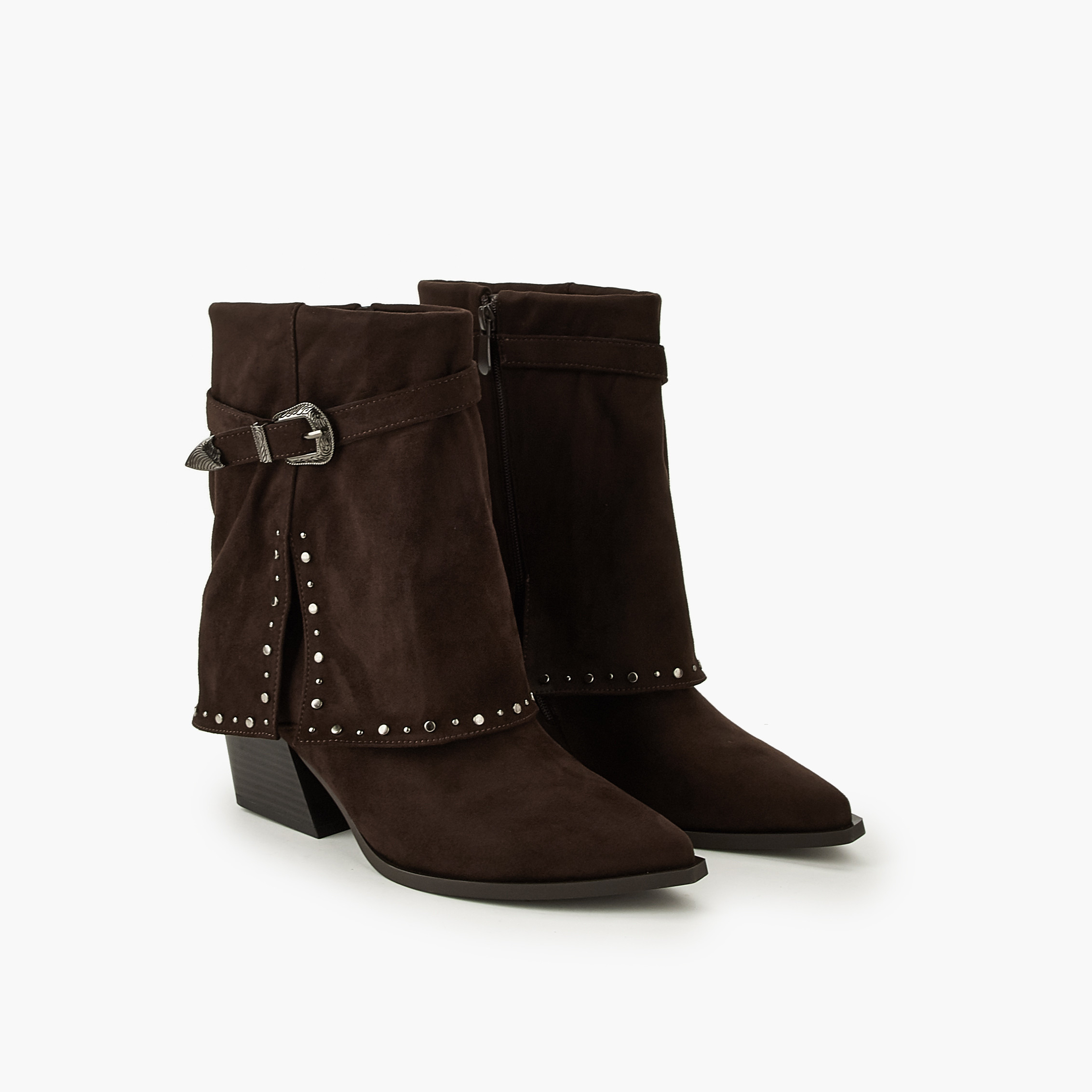 بوت طول الكاحل مرصع للنساء من فلورا بيلا-women-winterwear-boots-image-1