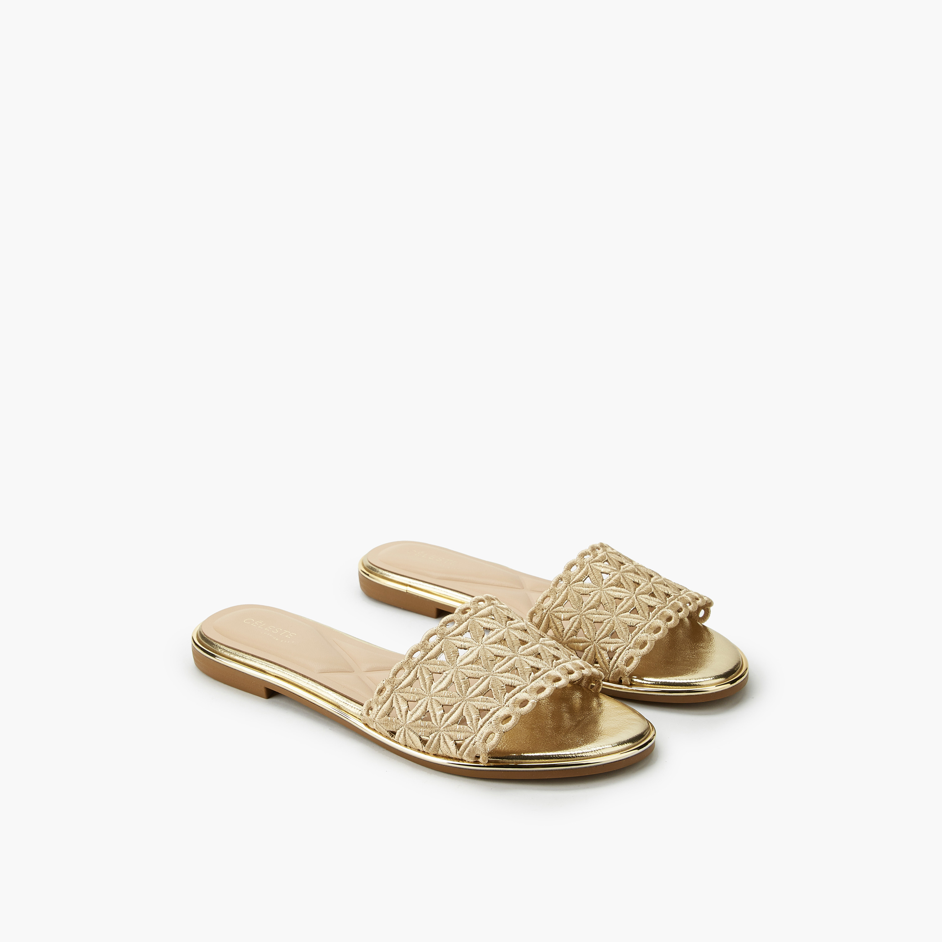 Celeste Women Laser Cut Detail Flat Sandals-women-shoes-flats-sandals-image-1