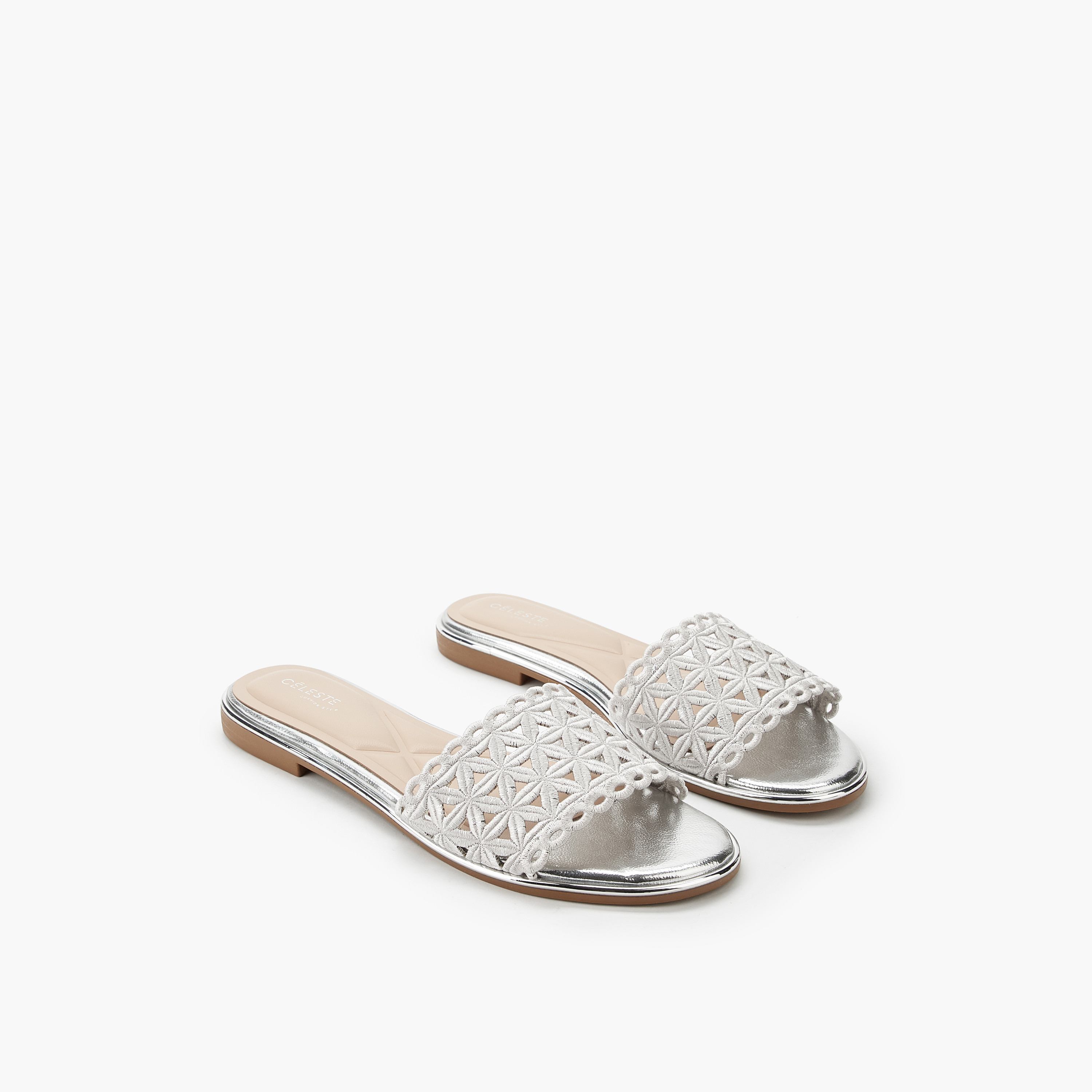 Celeste Women Laser Cut Detail Flat Sandals-women-shoes-flats-sandals-image-1