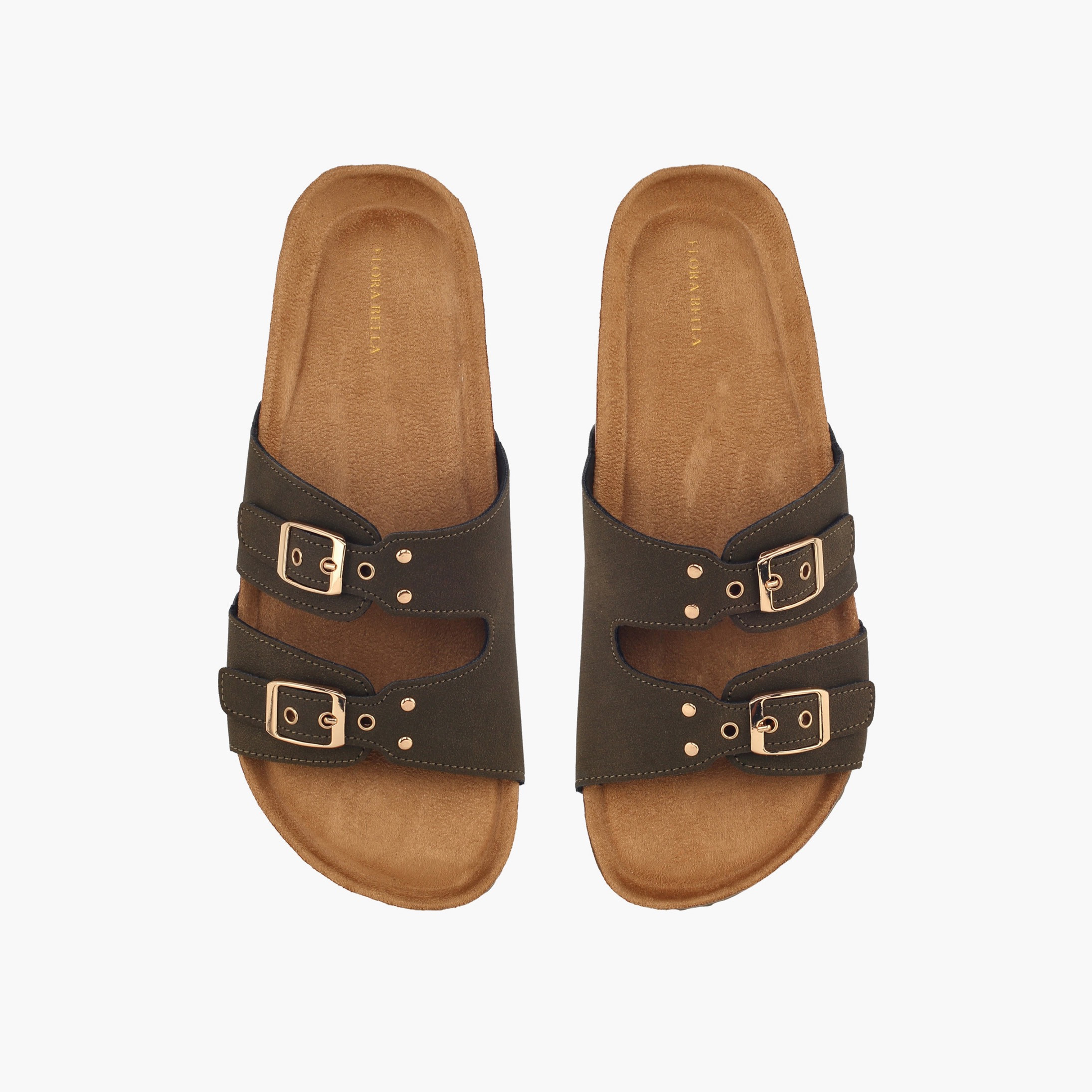 صندل مرصع بحزام مزدوج للنساء من فلورا بيلا-women-shoes-flats-sandals-image-1