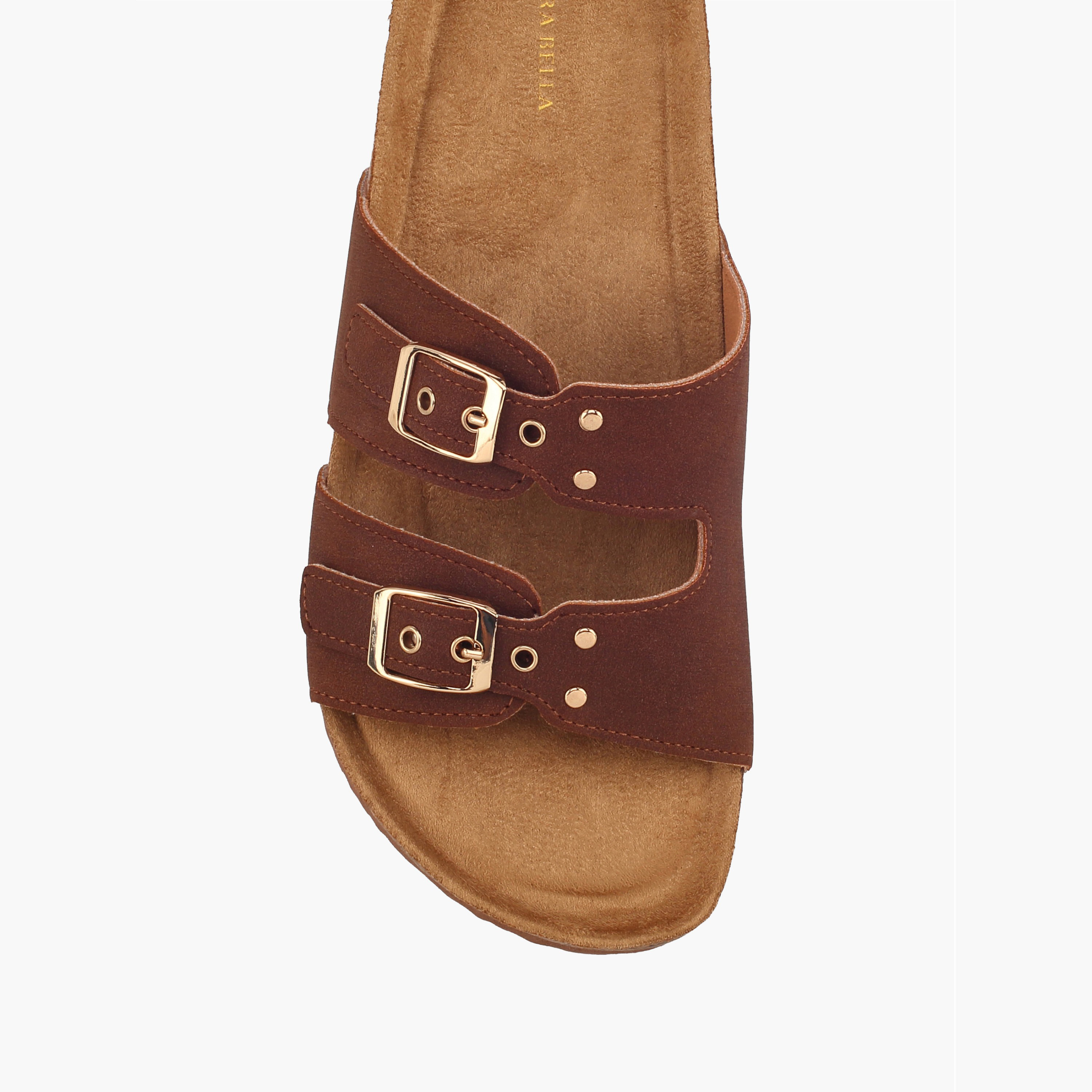 صندل مرصع بحزام مزدوج للنساء من فلورا بيلا-women-shoes-flats-sandals-image-3