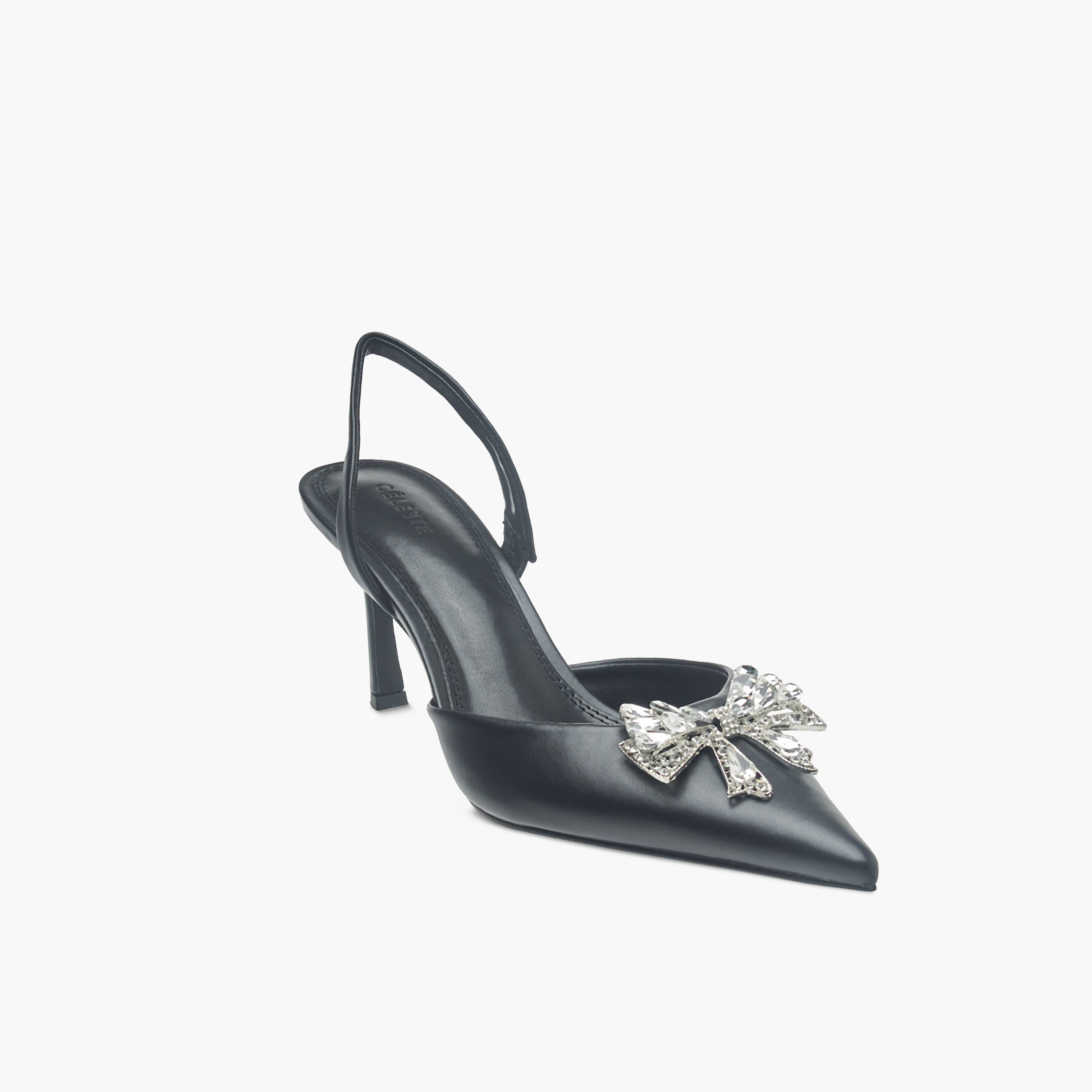 Celeste Women's Bow Embellished Slingback Shoes with Stiletto Heels-women-shoes-heels-image-2
