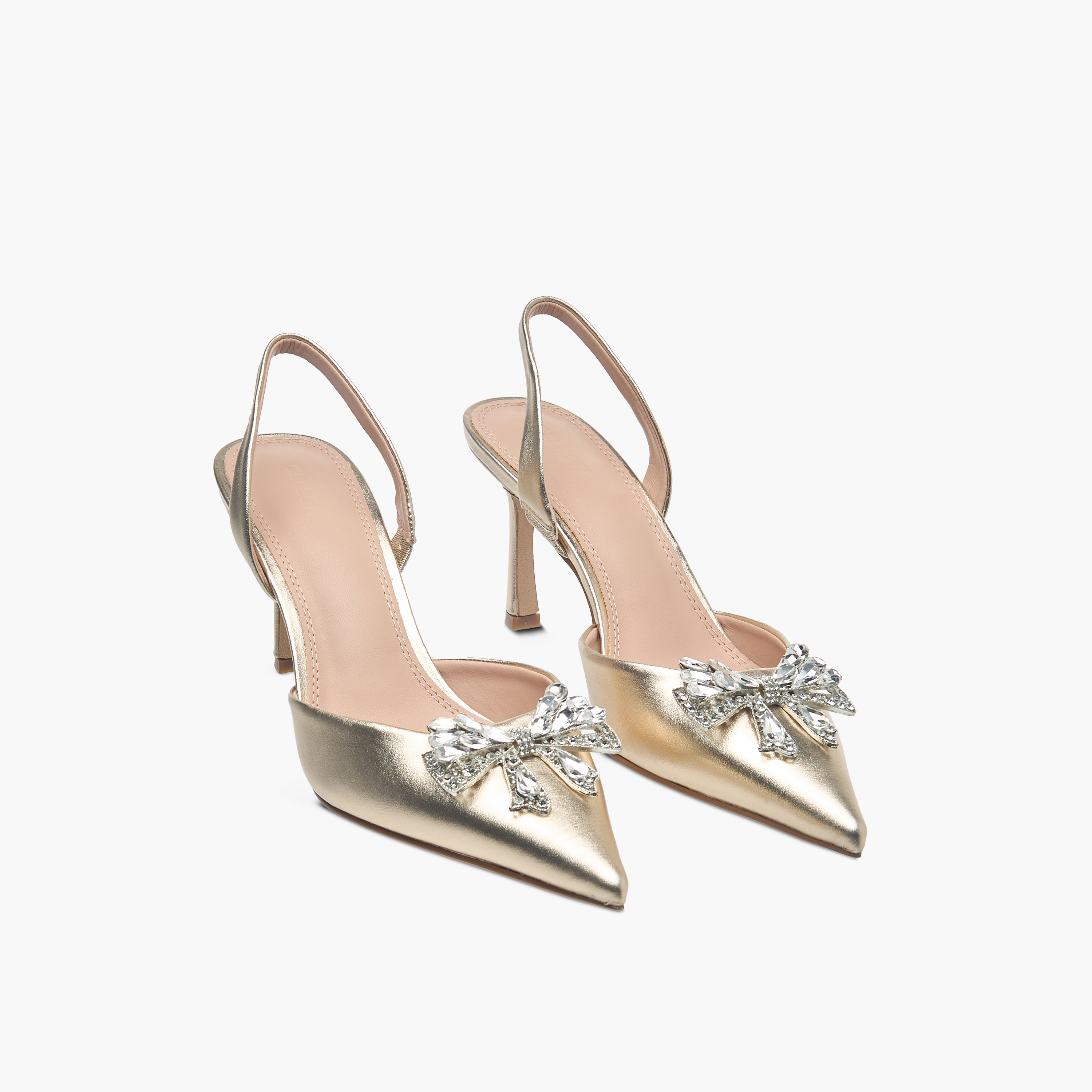 Celeste Women's Bow Embellished Slingback Shoes with Stiletto Heels-women-shoes-heels-image-1