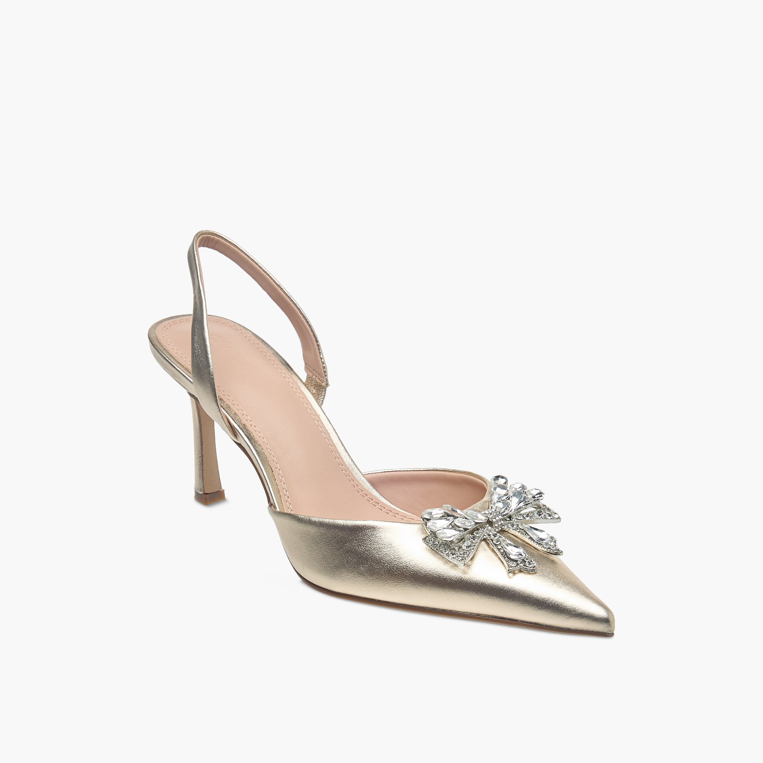 Celeste Women's Bow Embellished Slingback Shoes with Stiletto Heels-women-shoes-heels-image-2