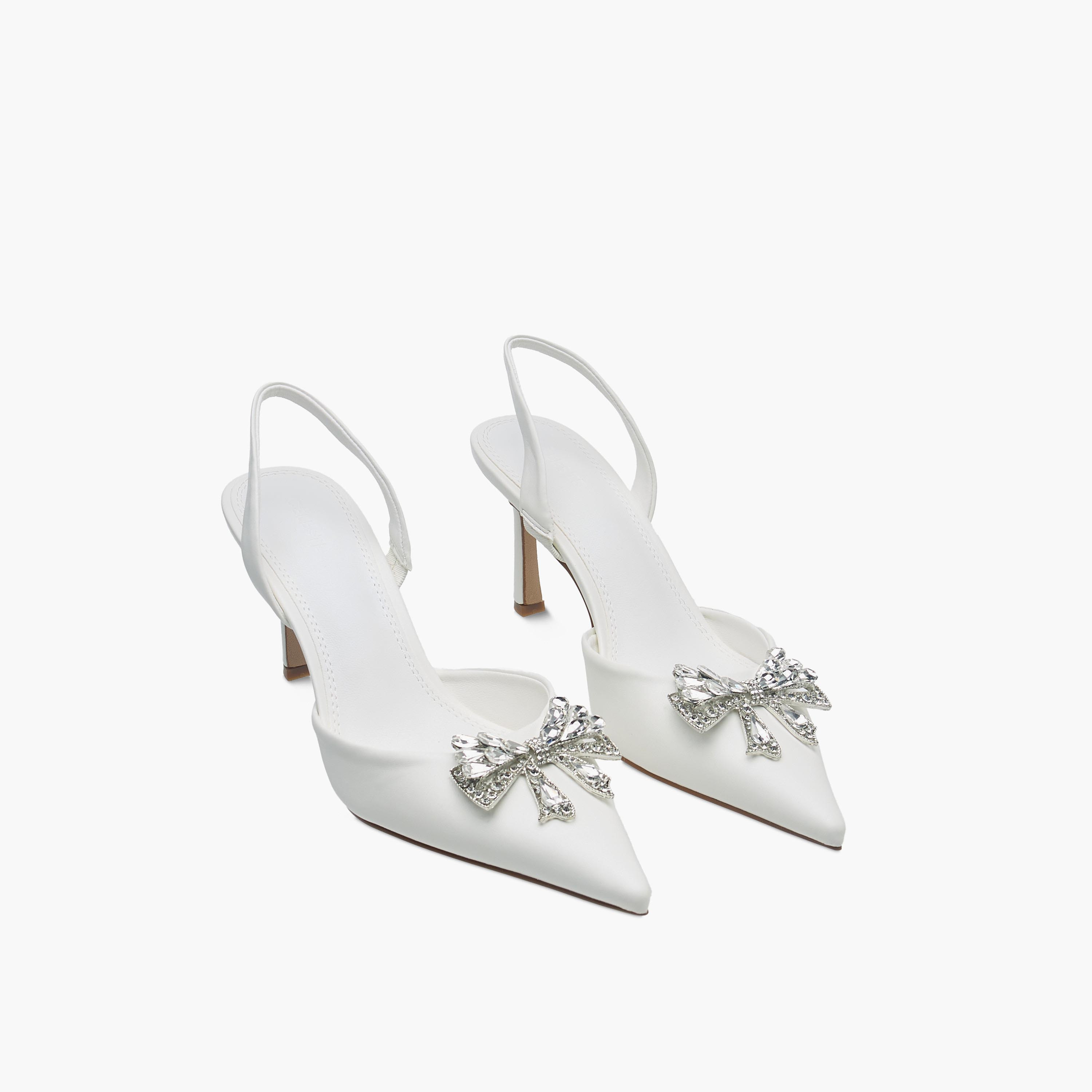 صندل بكعب ستيليتو وحزام خلفي وتفاصيل فيونكة مزينة للنساء من سيليست-women-shoes-heels-image-1