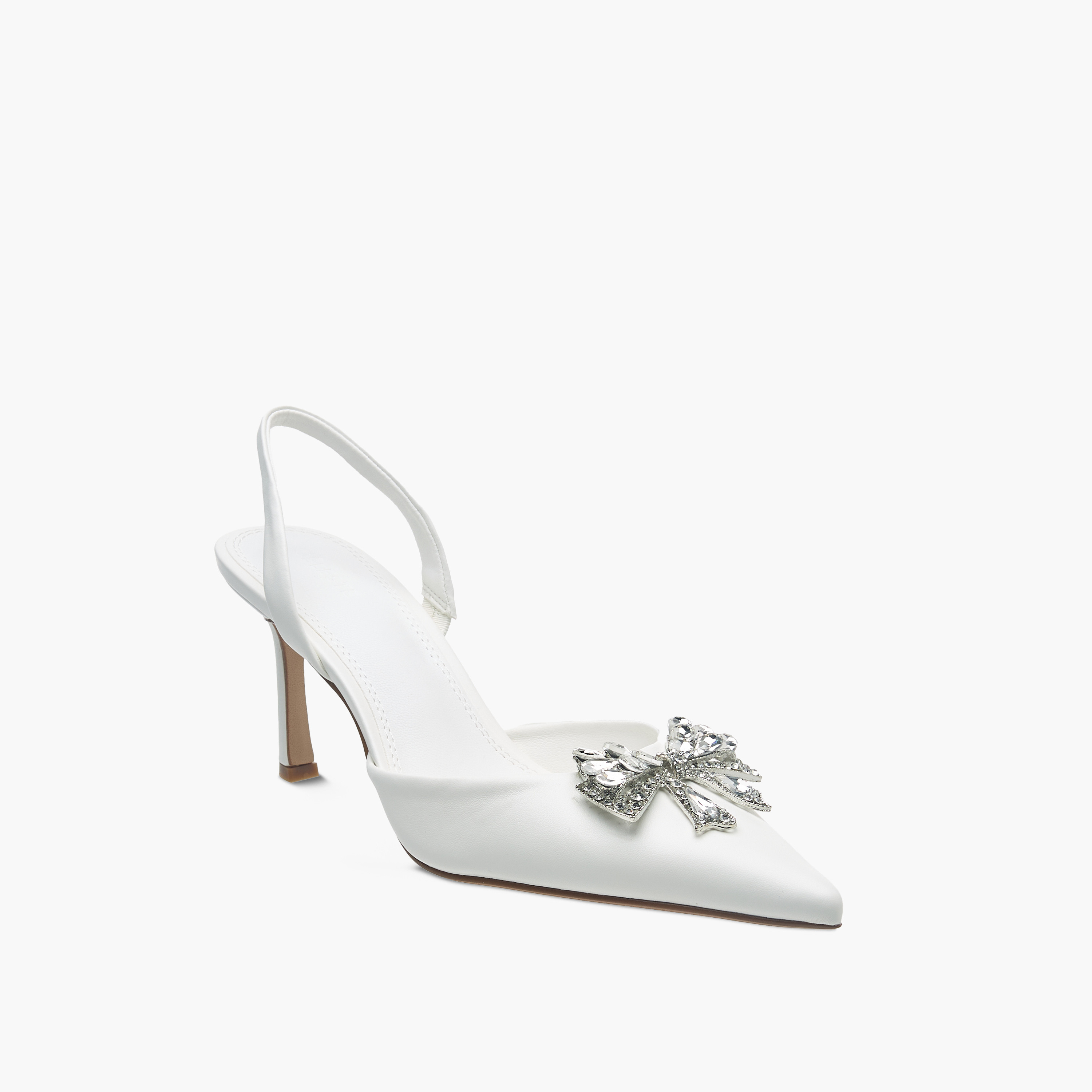 صندل بكعب ستيليتو وحزام خلفي وتفاصيل فيونكة مزينة للنساء من سيليست-women-shoes-heels-image-2
