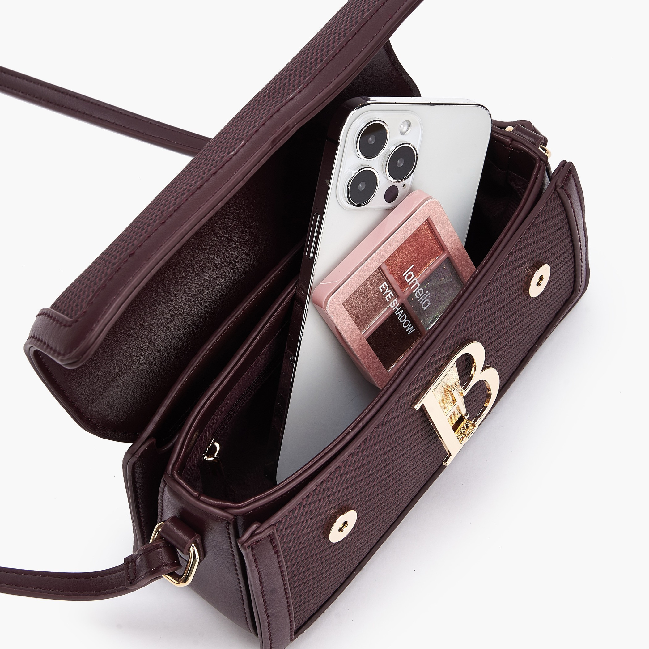 شنطة كروس بودي بارزة الملمس بحزام كتف قابل للتعديل من فلورا بيلا-women-bagsandwallets-handbags-image-7