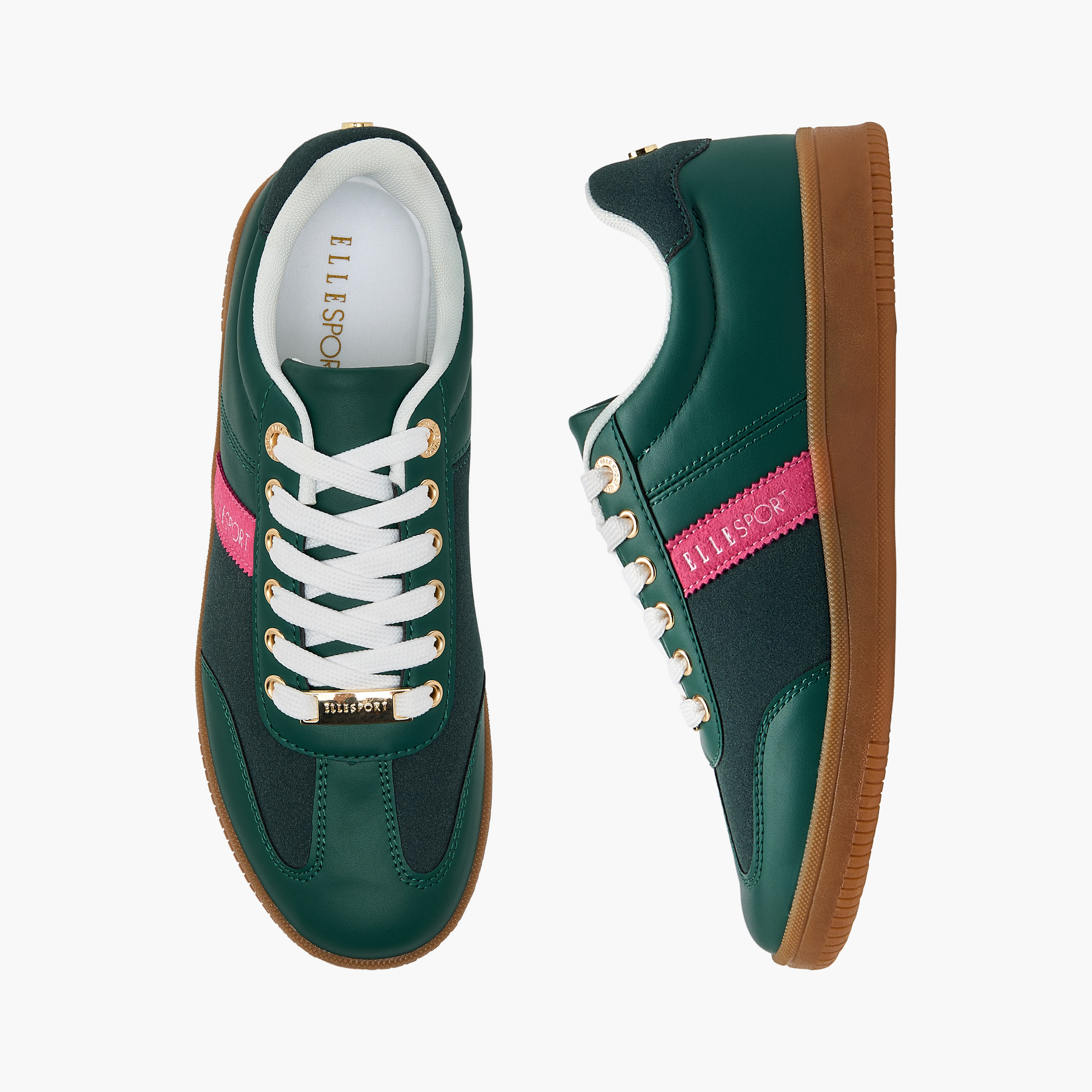 Elle Women's Logo Detail Sneakers with Lace-Up Closure-women-shoes-sneakers-image-1