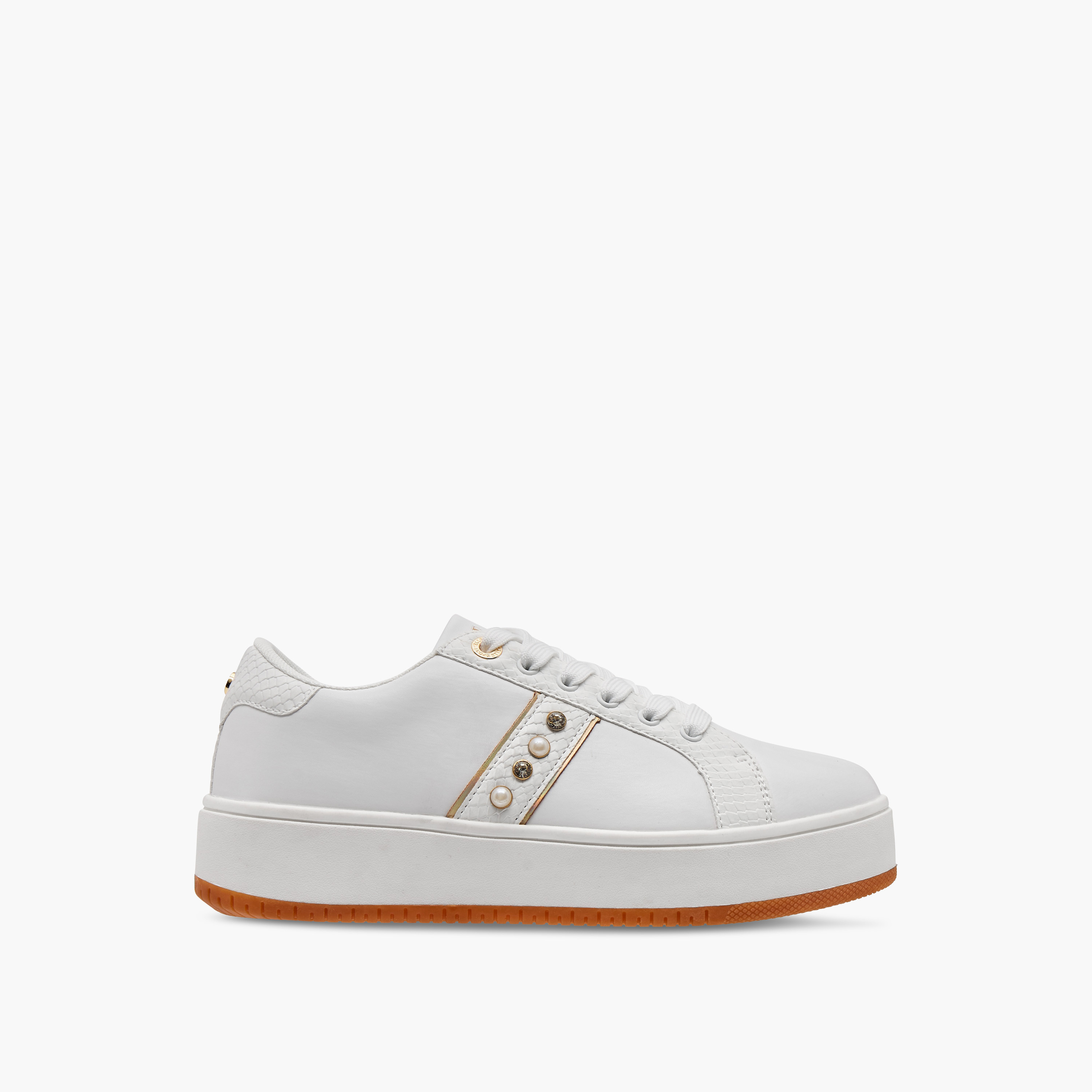 Elle Women's Studded Sneakers with Lace-Up Closure-women-shoes-sneakers-image-3