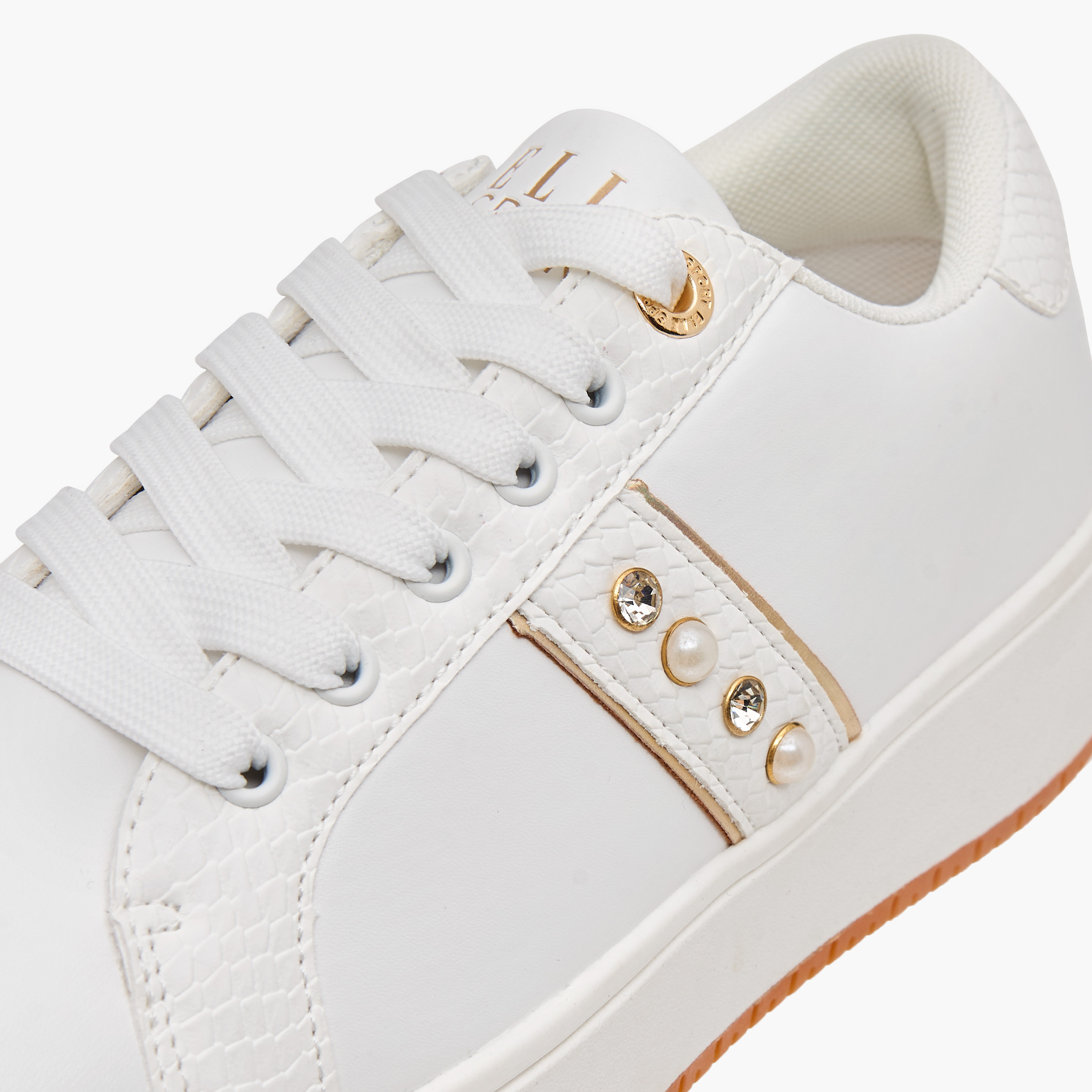 Elle Women's Studded Sneakers with Lace-Up Closure-women-shoes-sneakers-image-4
