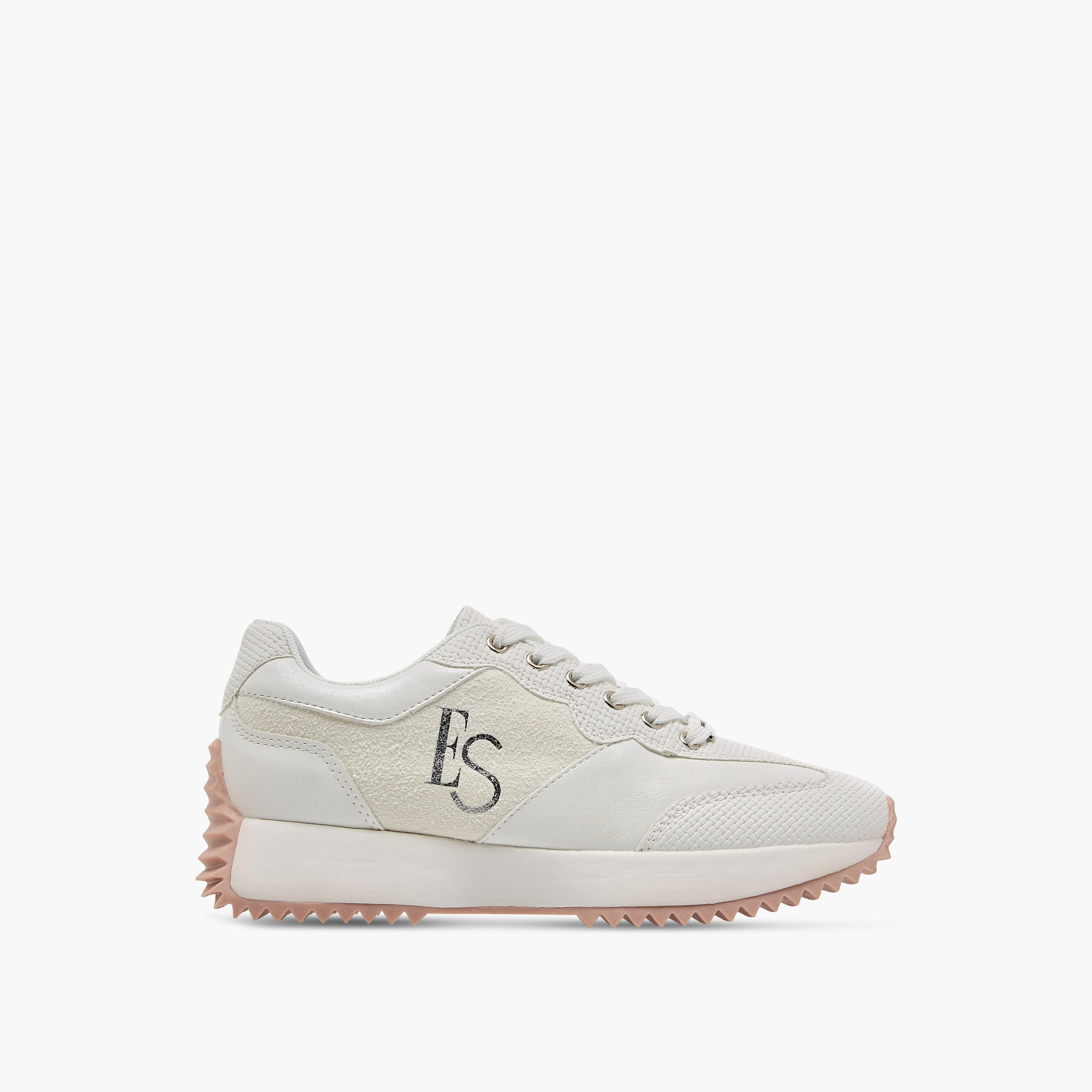 Elle Women's Logo Detail Sneakers with Lace-Up Closure-women-shoes-sneakers-image-3