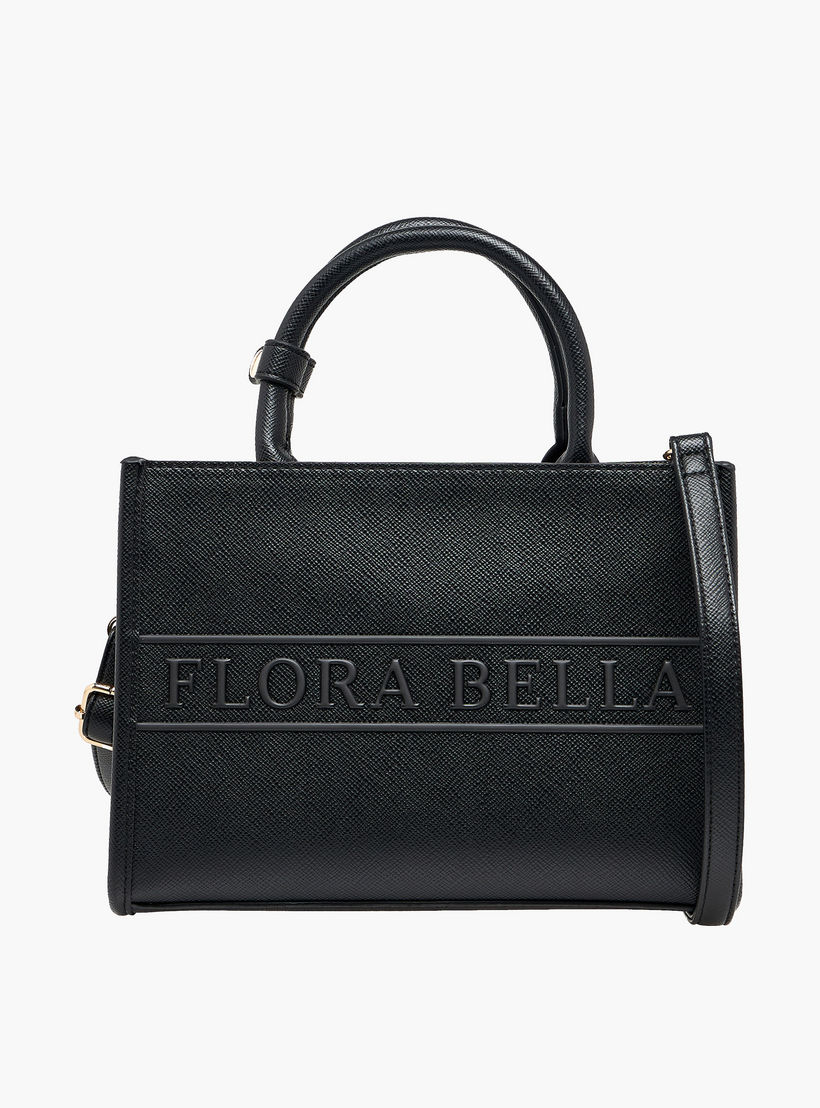 شنطة توت بمقبض مزدوج وتفاصيل شعار من فلورا بيلا-women-bagsandwallets-handbags-image-1