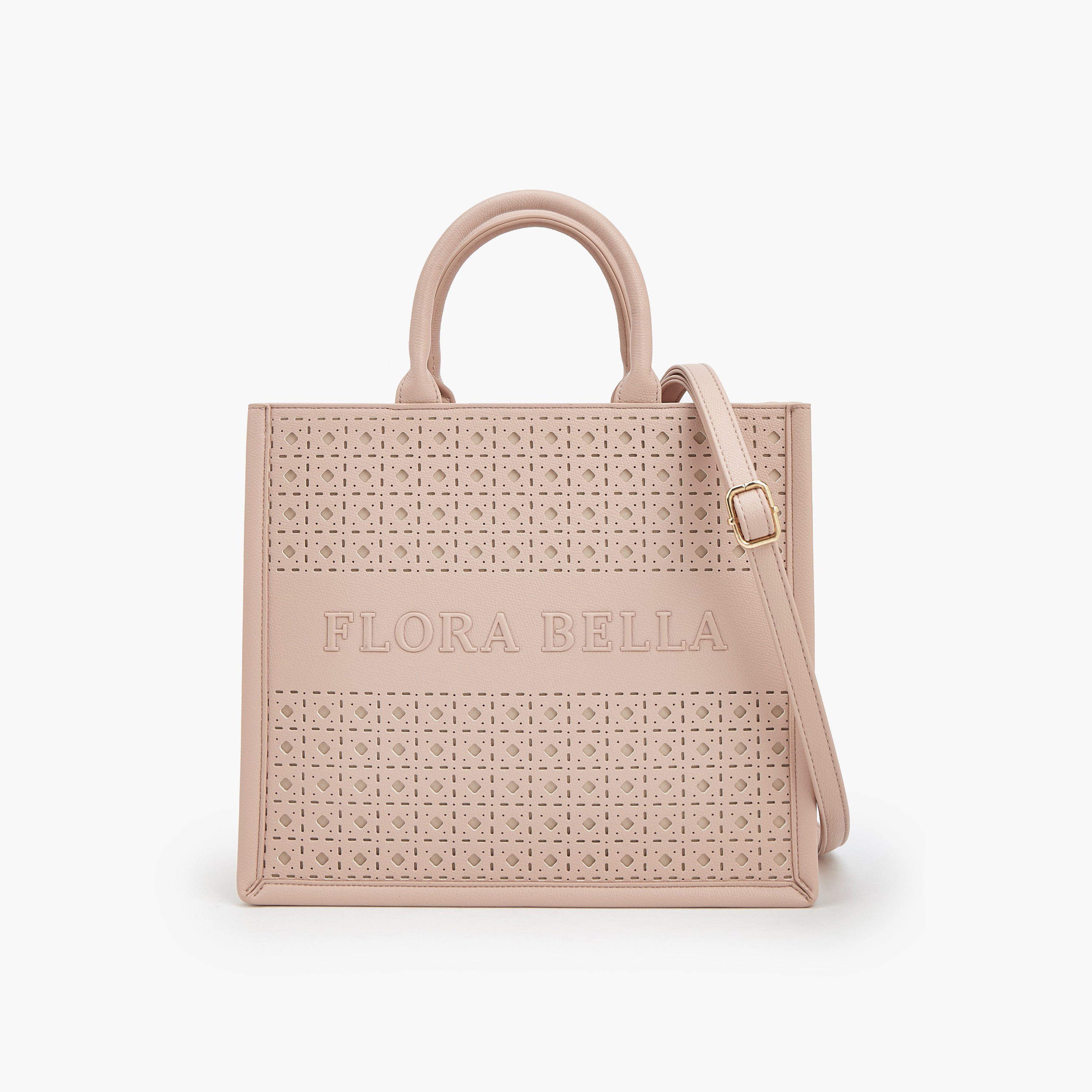 شنطة توتي بتصاميم مفرغة بالليزر وحزام قابل للفصل من فلورا بيلا-women-bagsandwallets-handbags-image-1