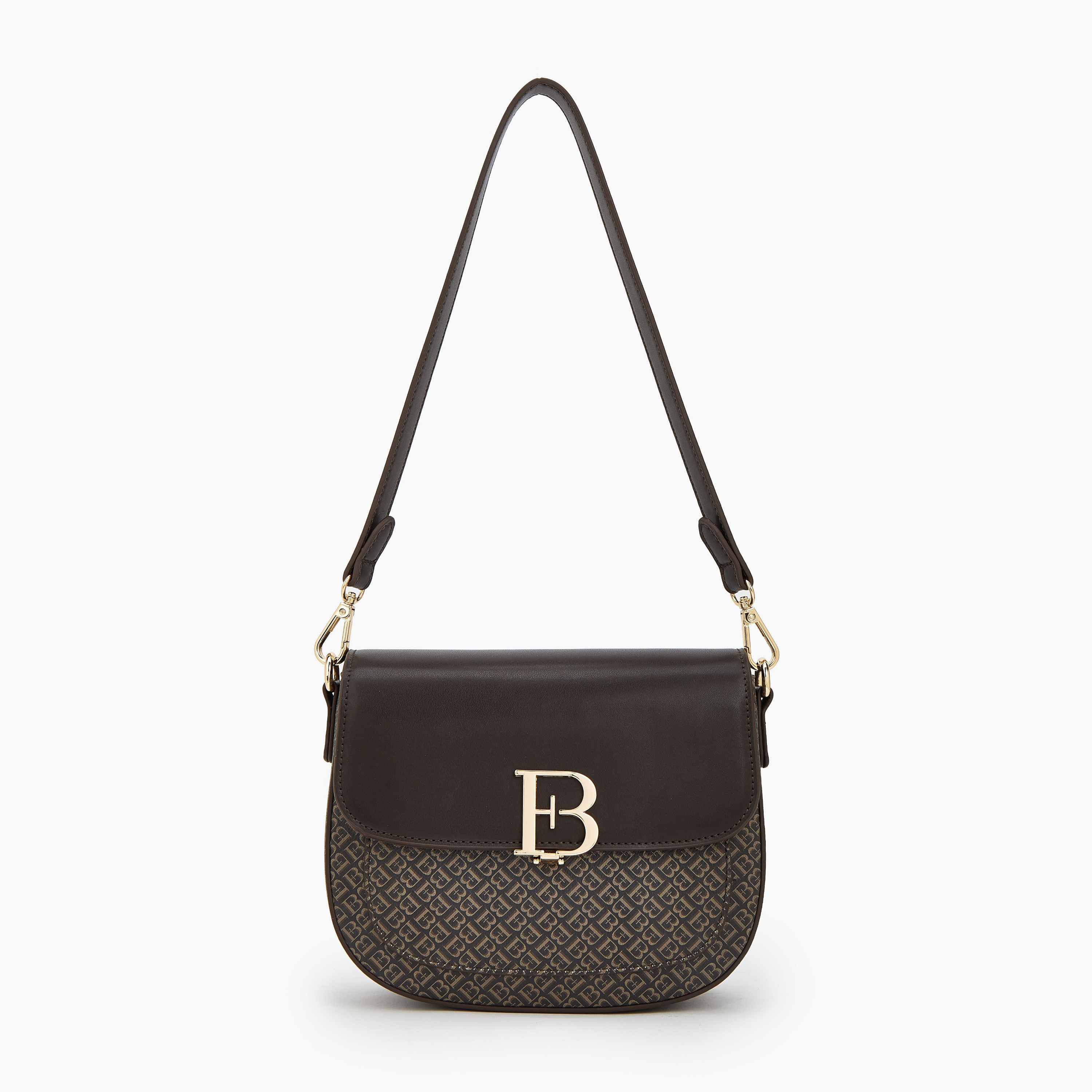 شنطة كتف بطبعات مونوجرام وحزام قابل للفصل من فلورا بيلا-women-bagsandwallets-handbags-image-1