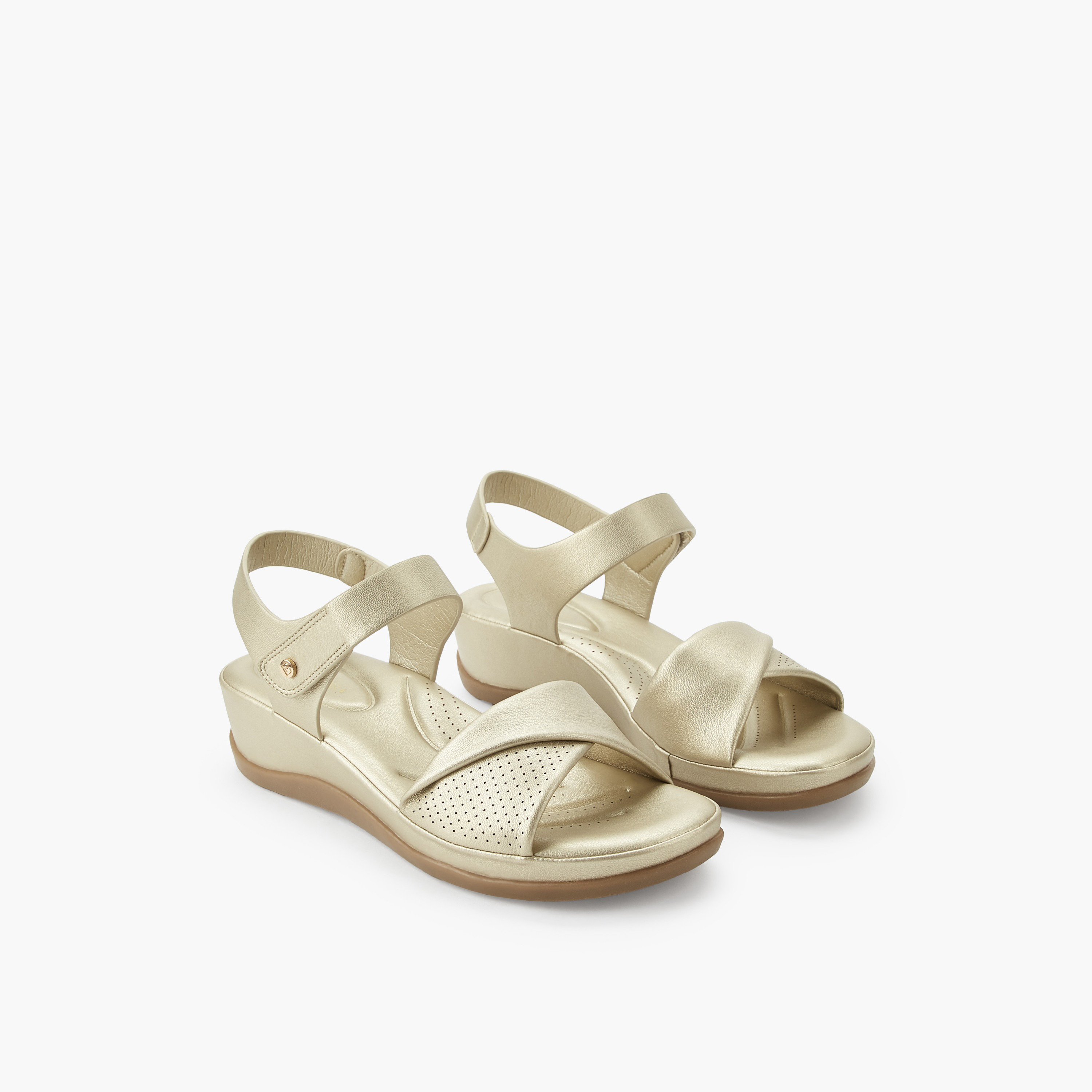 Flora Bella Women Perforated Hook & Loop Sandals-women-shoes-flats-sandals-image-1