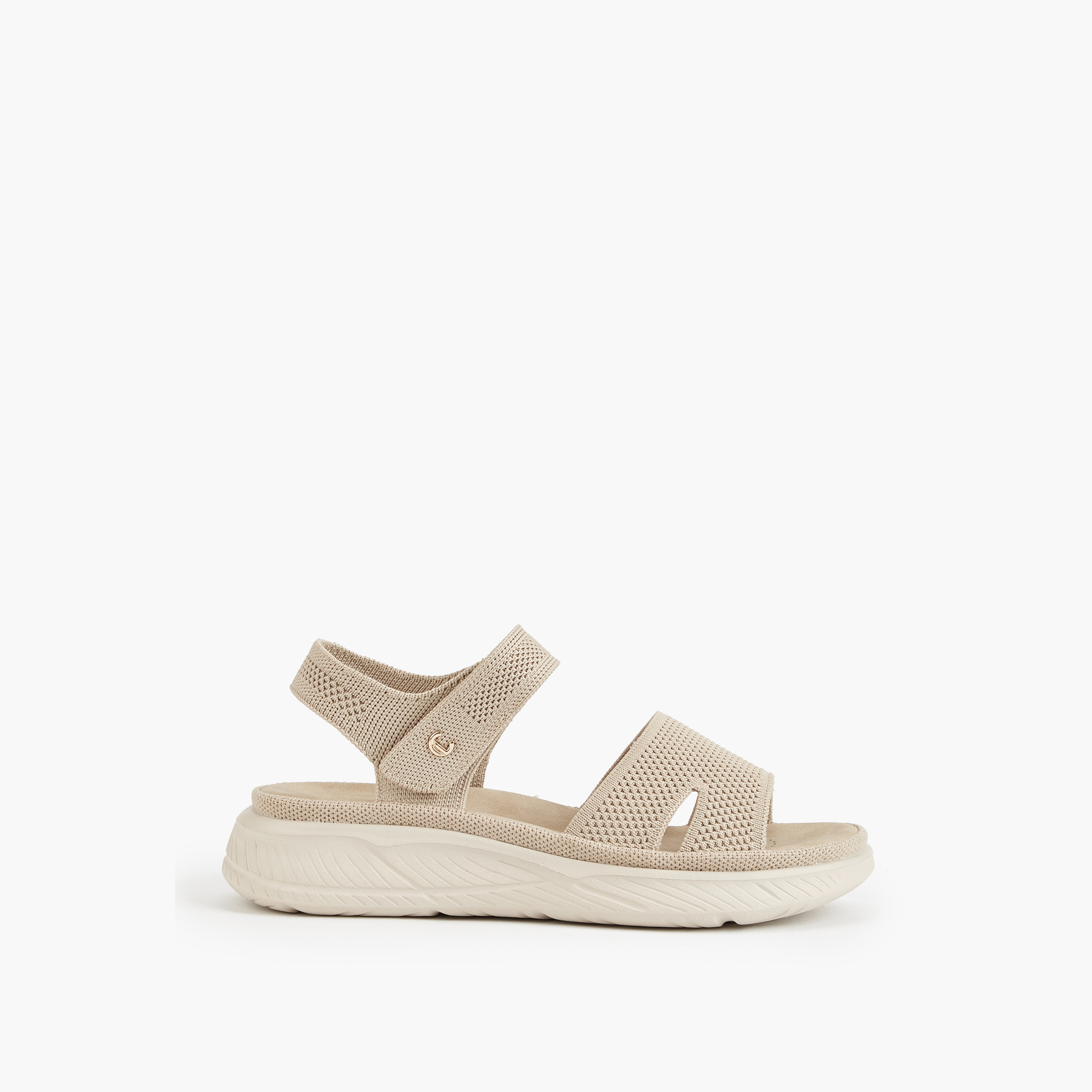 Le Confort Flyknit Textured Sandals with Hook and Loop Closure-women-shoes-sandals-heeled-image-2