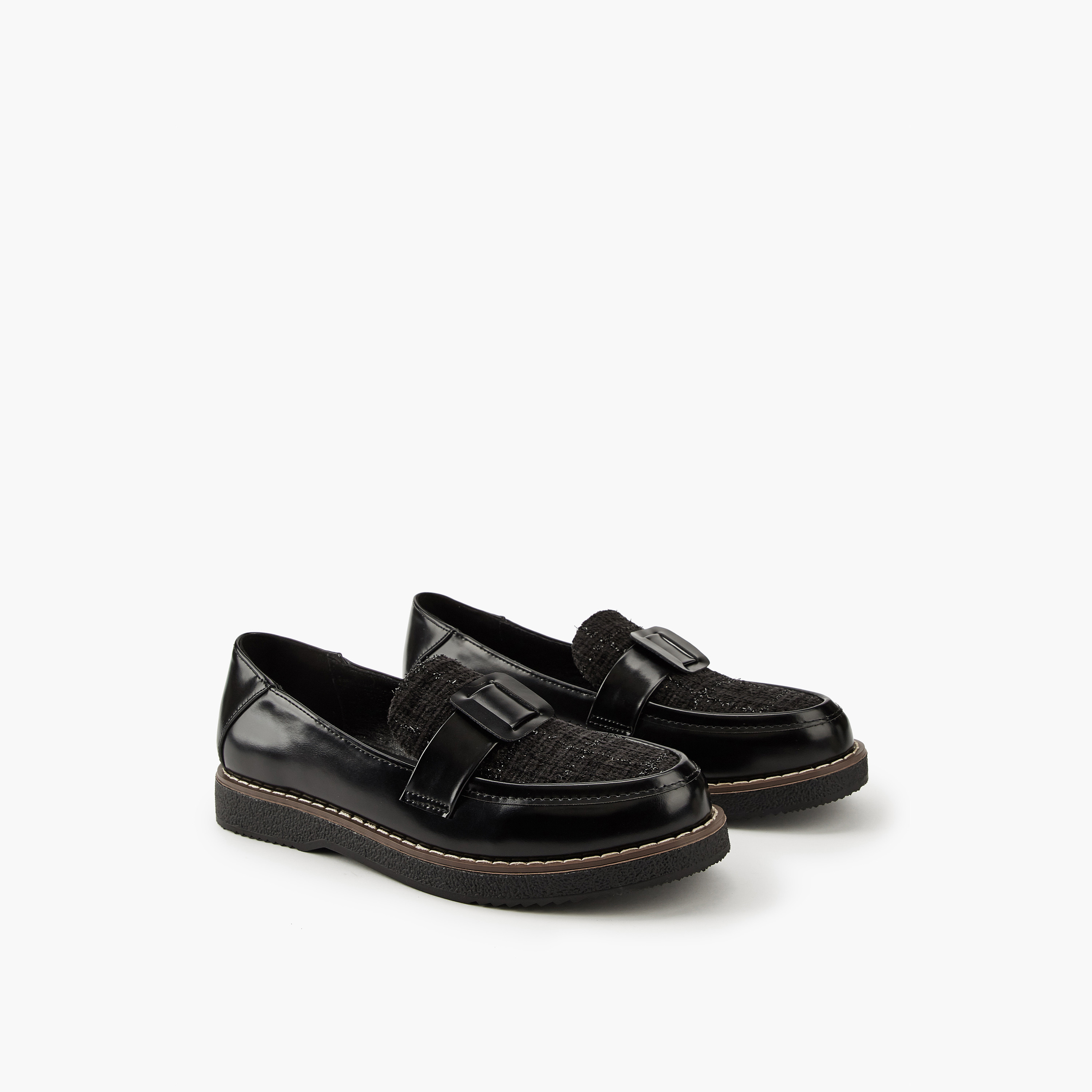 Flora Bella Buckle Accent Slip-On Loafers-women-shoes-loafersandmoccasins-image-1
