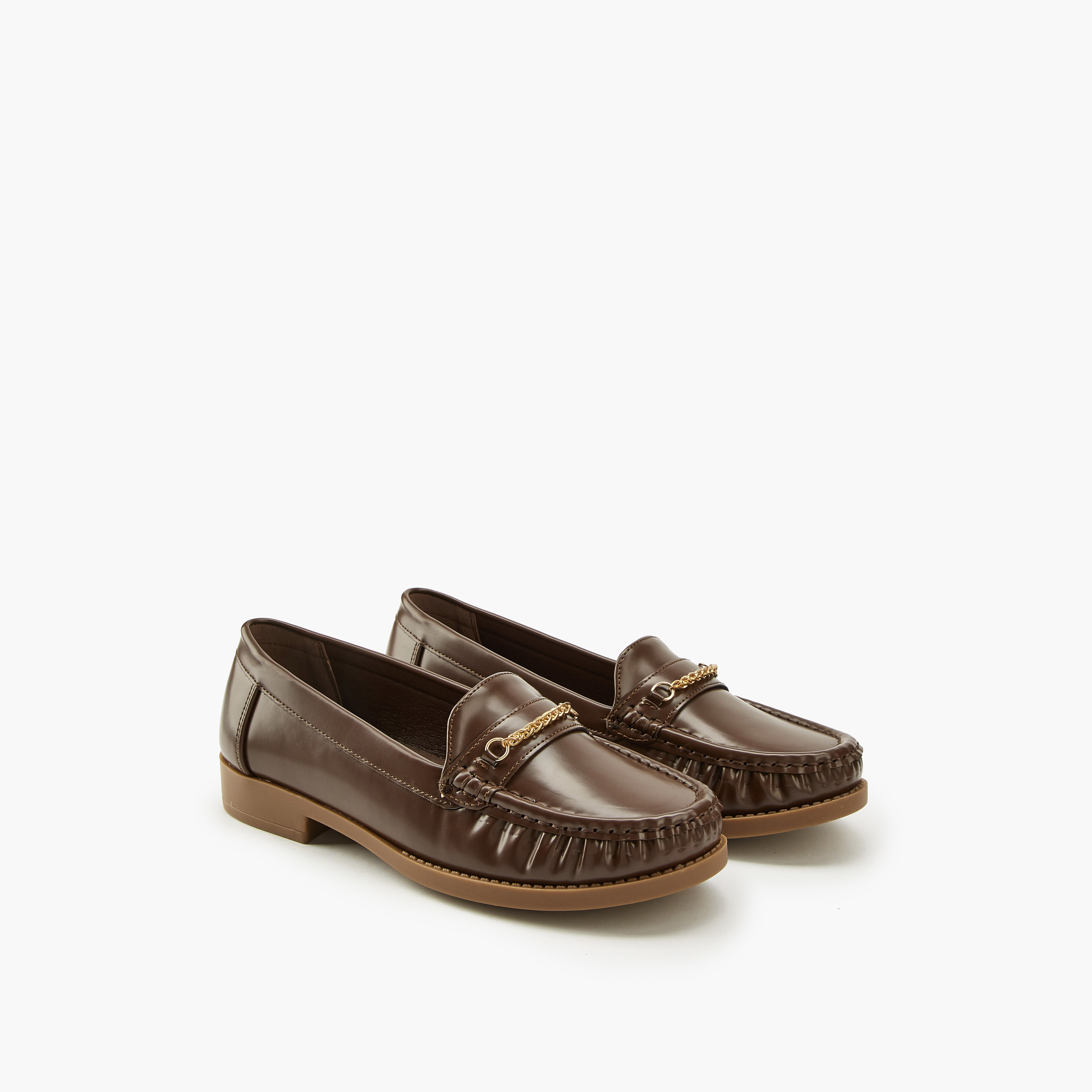 Flora Bella Chain Detail Slip-On Loafers-women-shoes-loafersandmoccasins-image-1