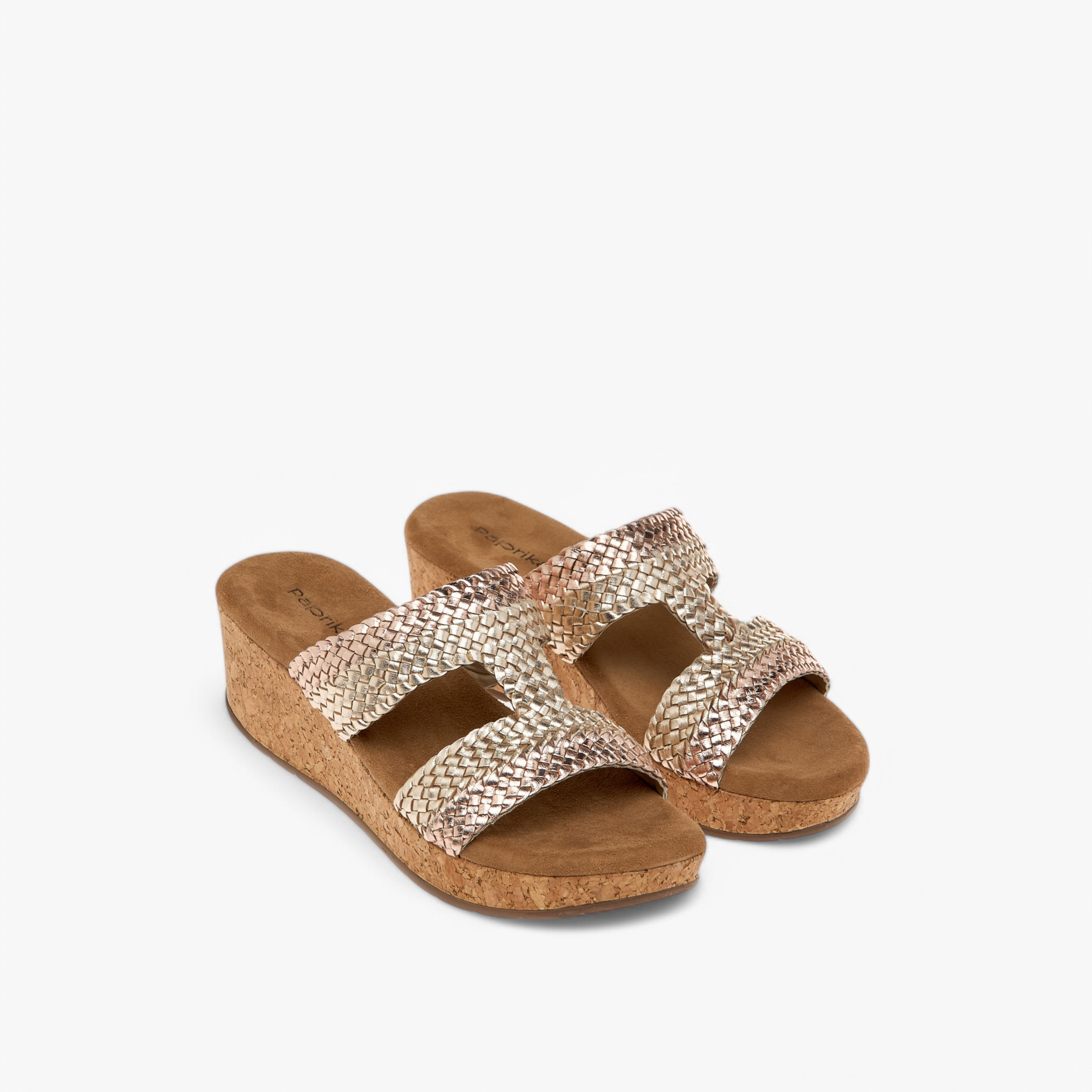 Paprika Textured Leather Slip-On Comfort Sandals-women-shoes-sandals-heeled-image-1