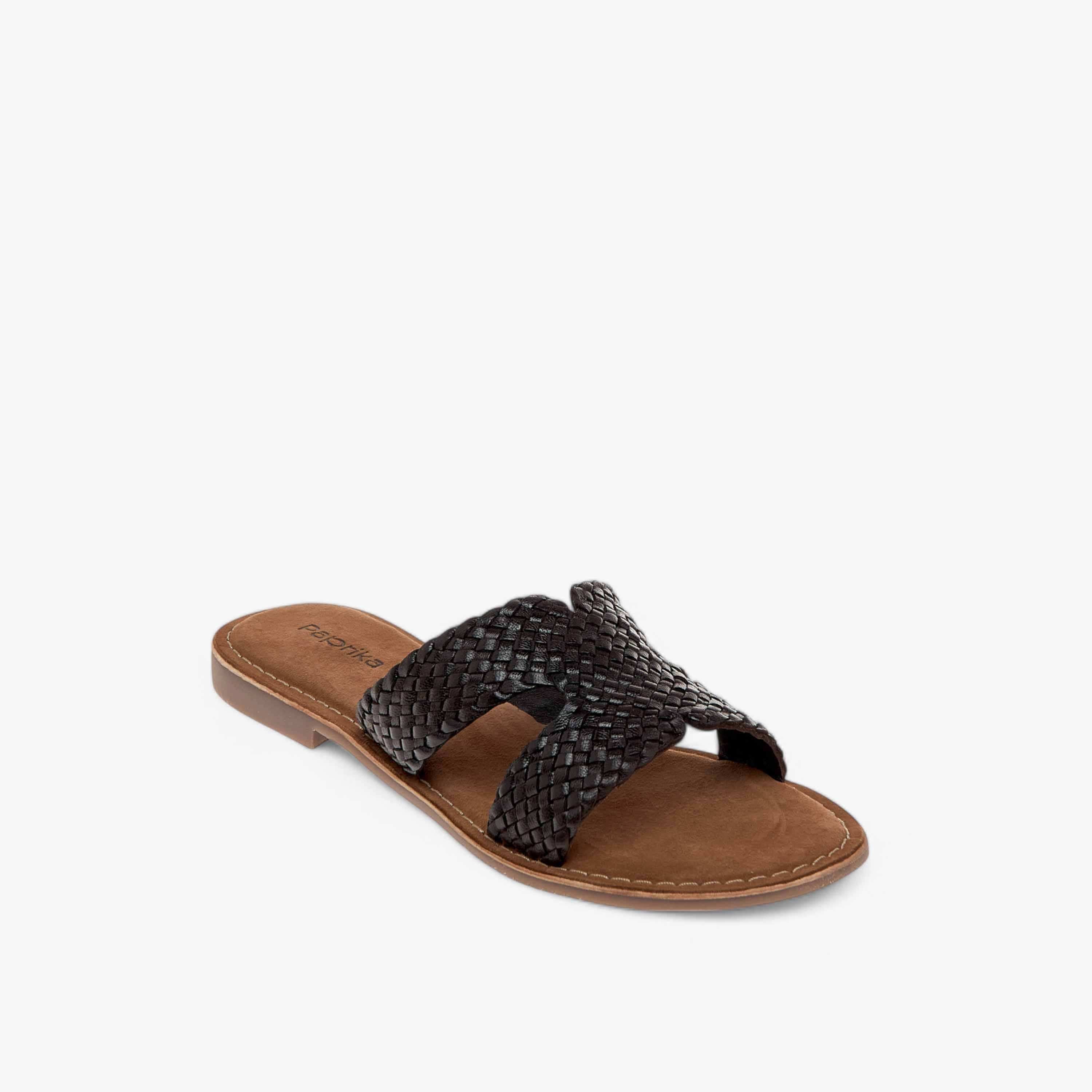 صندل مسطح سهل الارتداء بملمس جلد بارز من بابريكا-women-shoes-flats-sandals-image-4