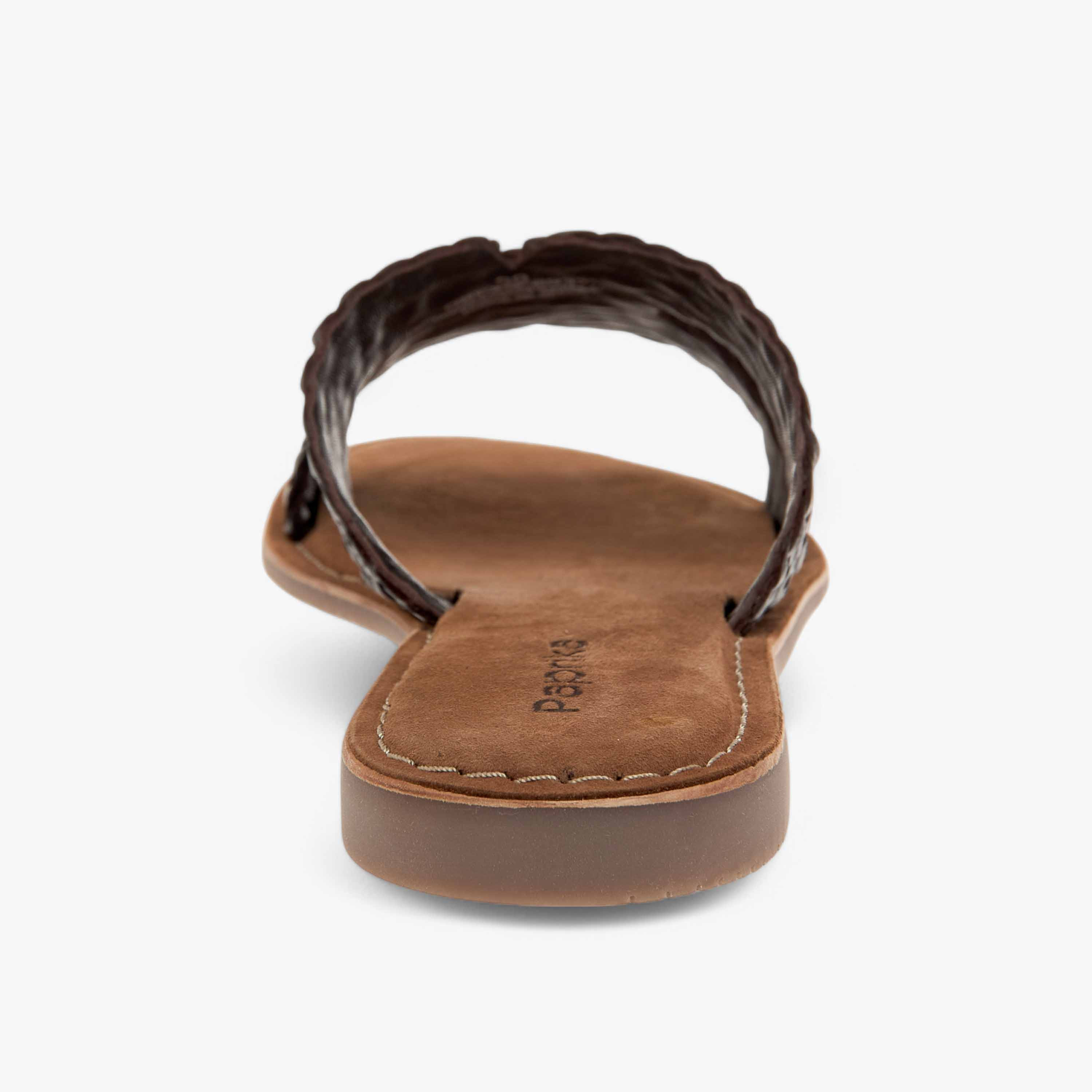 صندل مسطح سهل الارتداء بملمس جلد بارز من بابريكا-women-shoes-flats-sandals-image-1