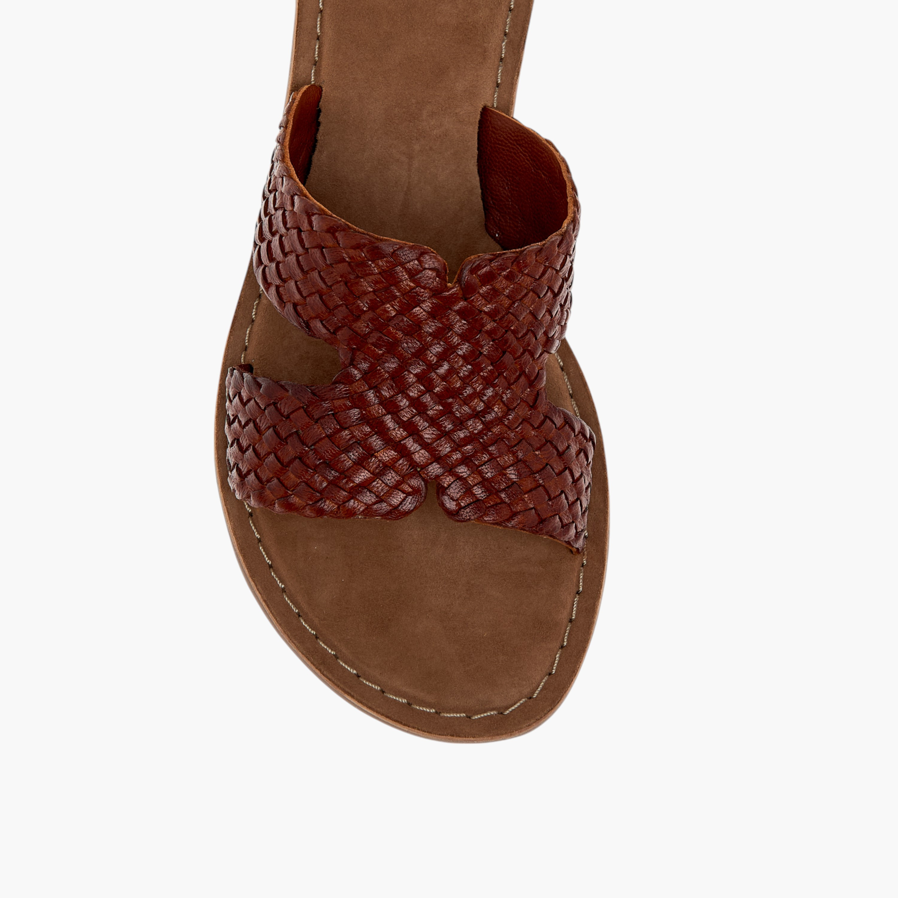 Paprika Textured Leather Slip-On Flat Sandals-women-shoes-flats-sandals-image-4