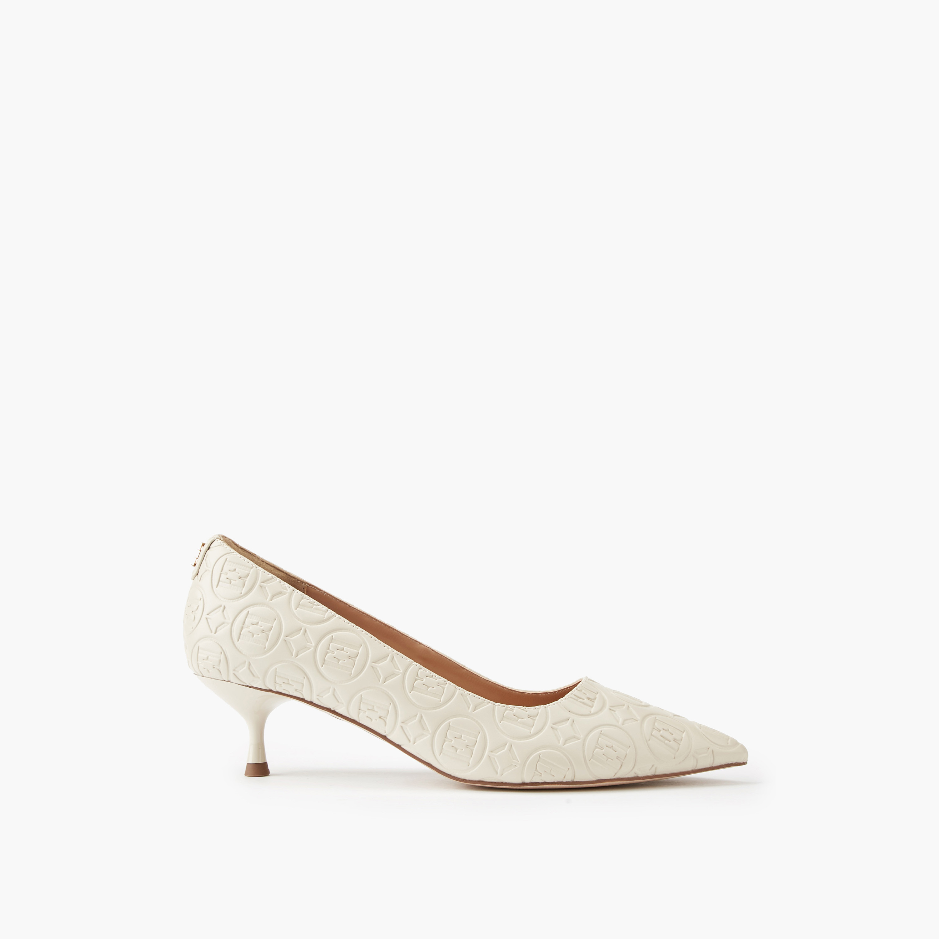 Elle Women's Monogram Embossed Shoes with Kitten Heels-women-shoes-sandals-heeled-image-2