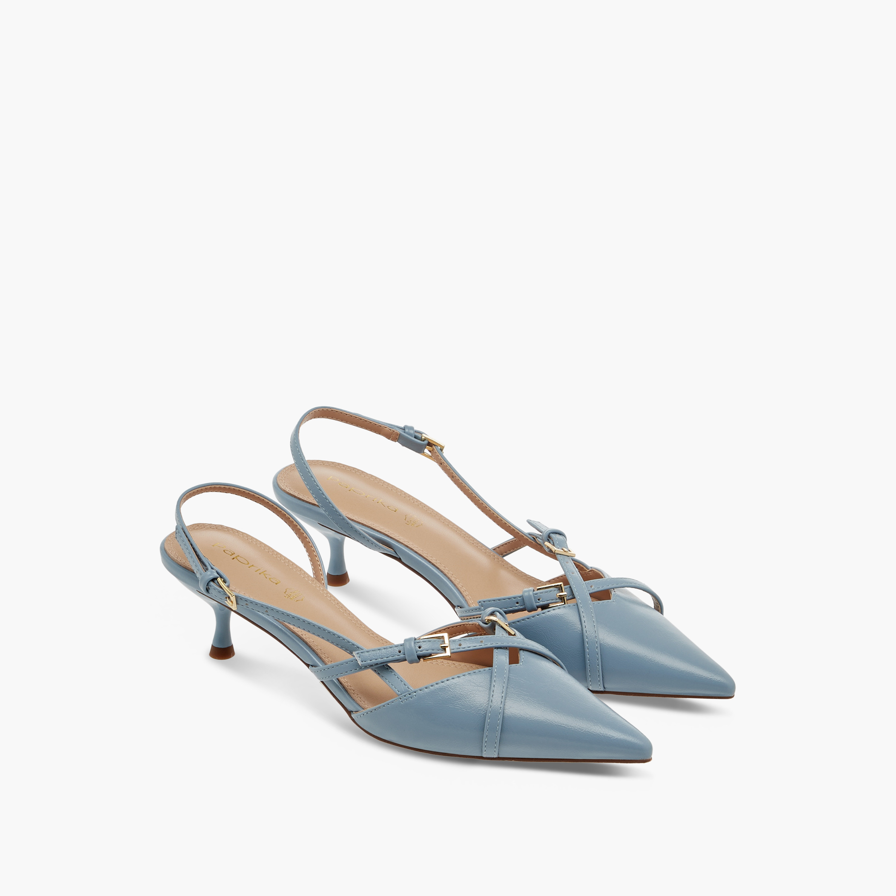 حذاء بحزام خلفي بكعب صغير وإبزيم إغلاق وأحزمة متقاطعة من بابريكا-women-shoes-sandals-heeled-image-5