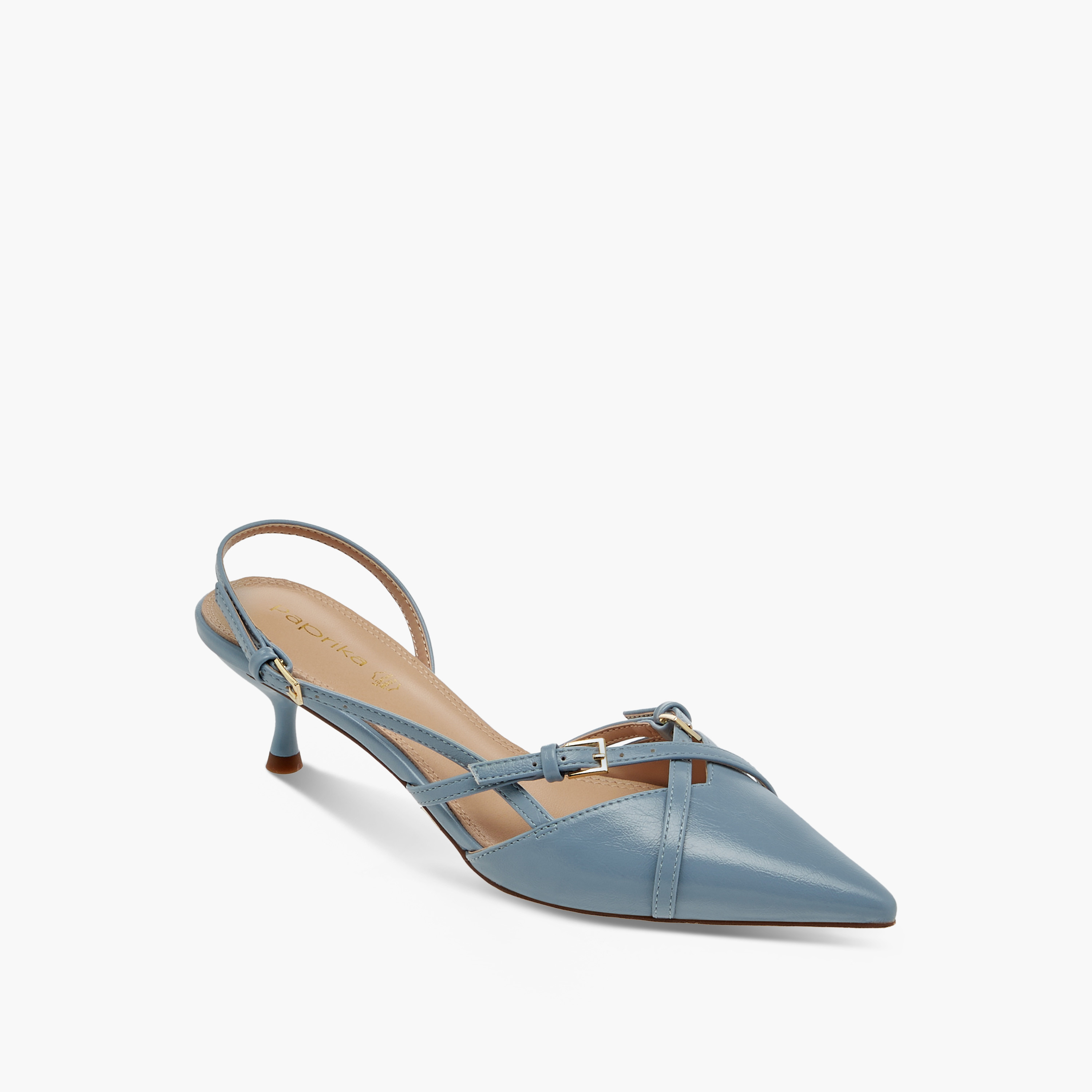 حذاء بحزام خلفي بكعب صغير وإبزيم إغلاق وأحزمة متقاطعة من بابريكا-women-shoes-sandals-heeled-image-4