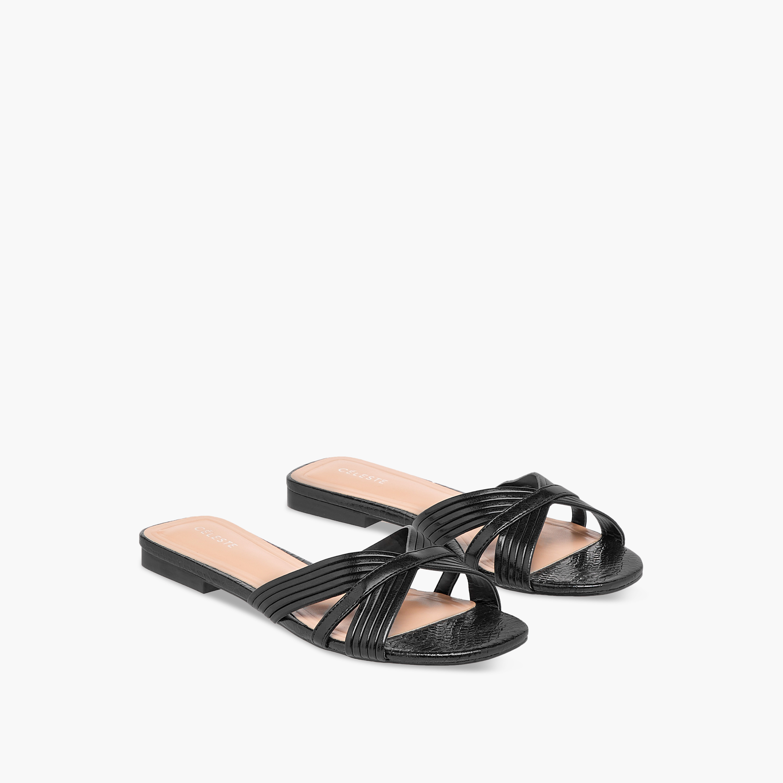 Celeste Women's Criss Cross Slip-On Flat Sandals-women-shoes-flats-sandals-image-1