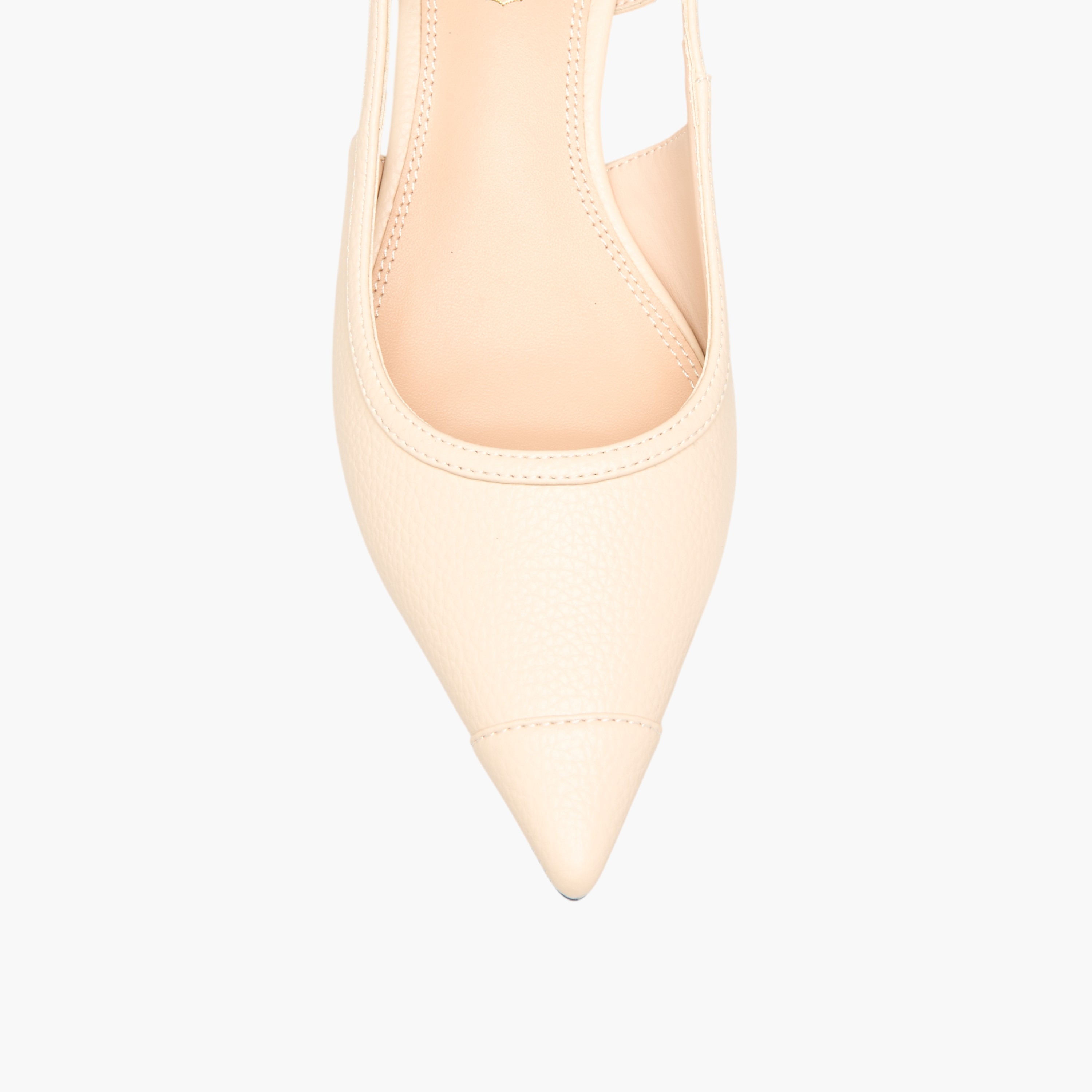 Paprika Textured Pointed Toe Shoes with Buckle Closure and Kitten Heels-women-shoes-sandals-heeled-image-4