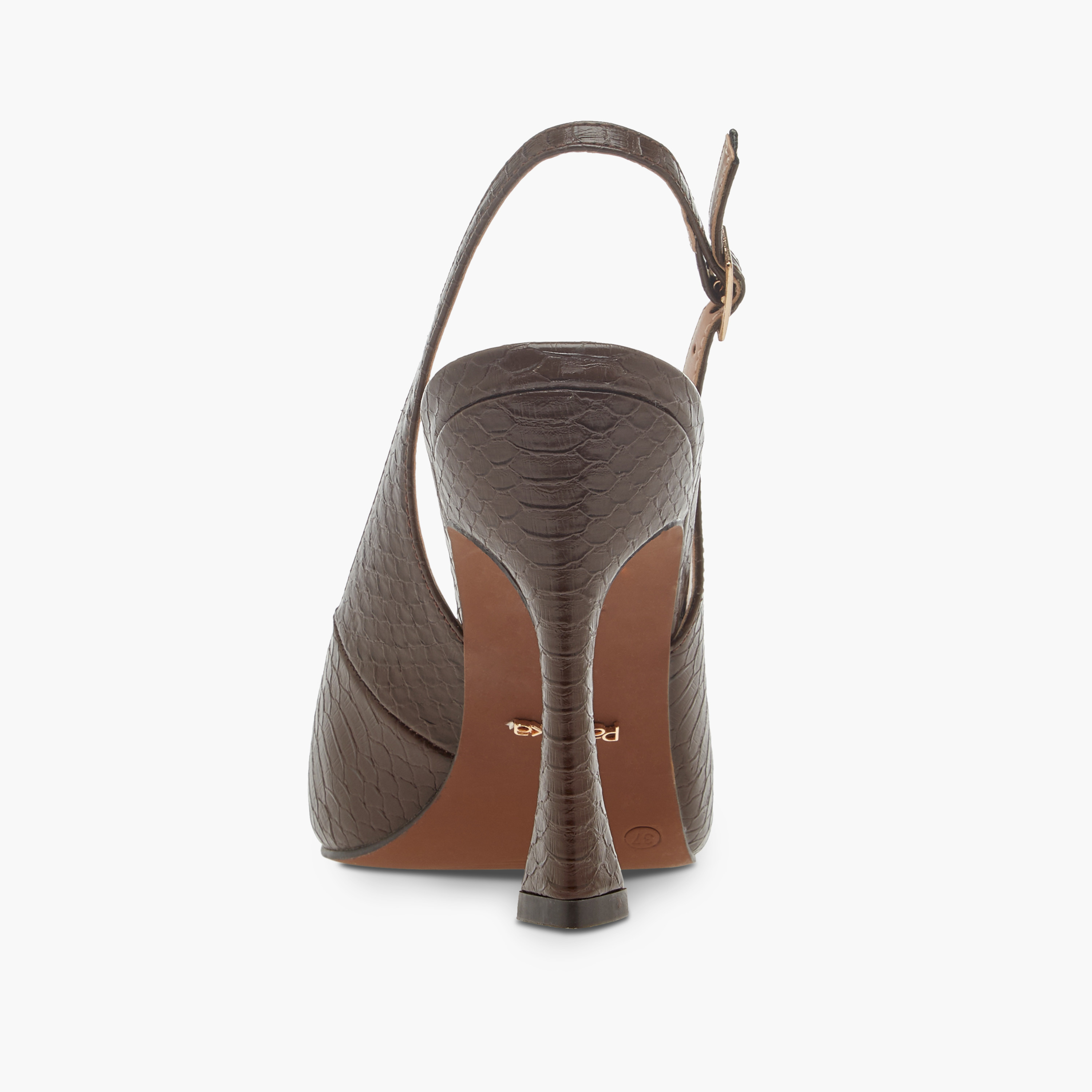 Paprika Pointed Toe Slingback Shoes with Buckle Closure and Stiletto Heels-women-shoes-sandals-heeled-image-5