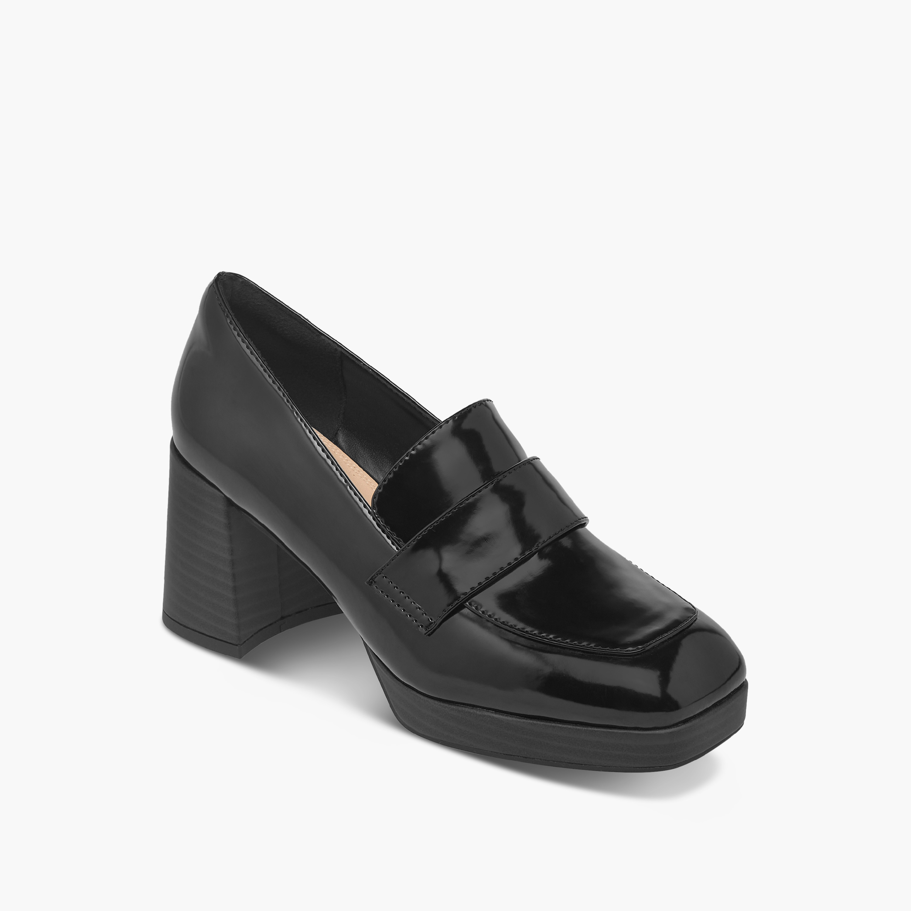 Paprika Solid Slip-On Loafers with Block Heels-women-shoes-loafersandmoccasins-image-2